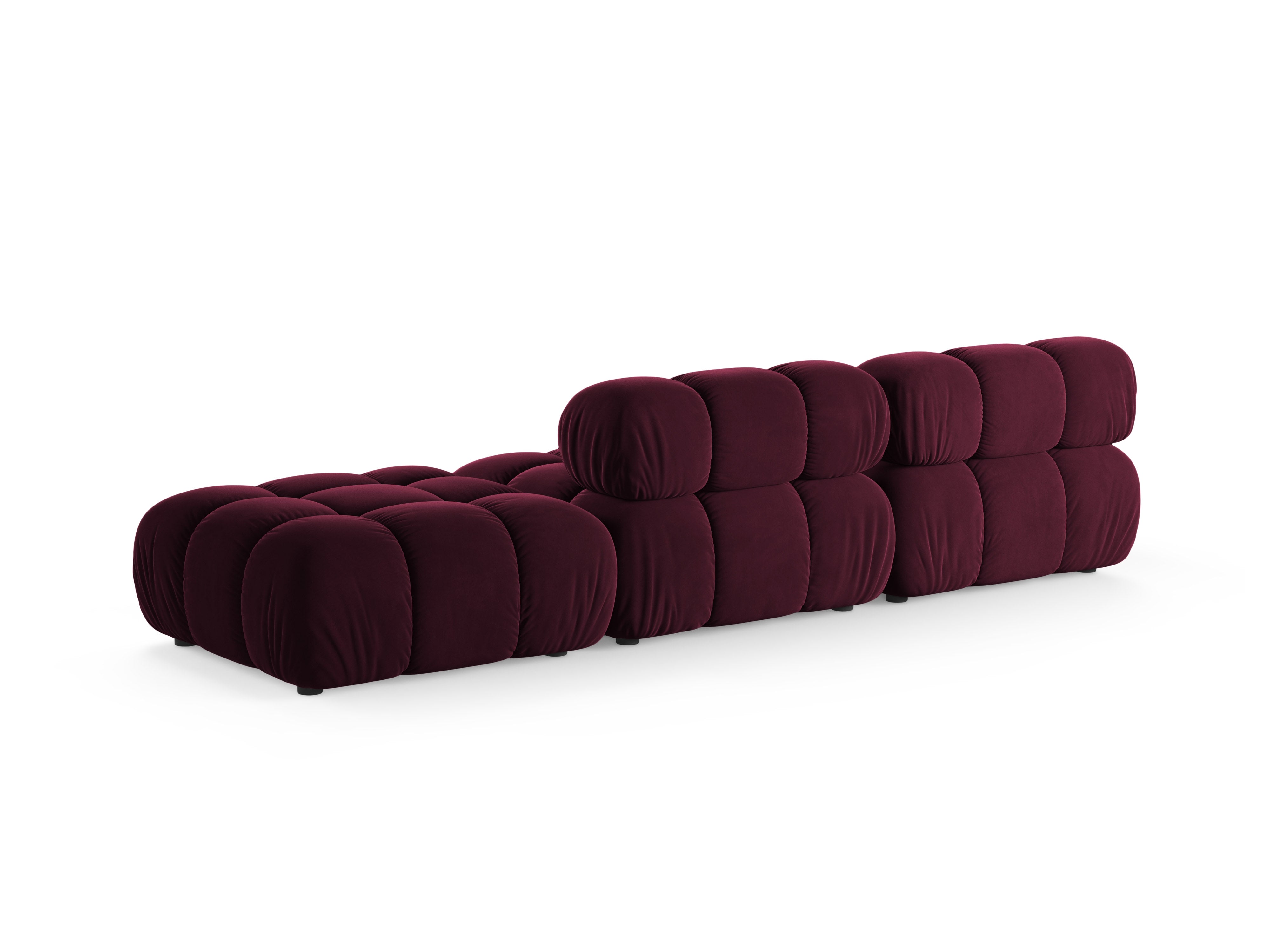 Modulares Sofa mit offener rechter Seite BELLIS in burgunderfarbenem Velours