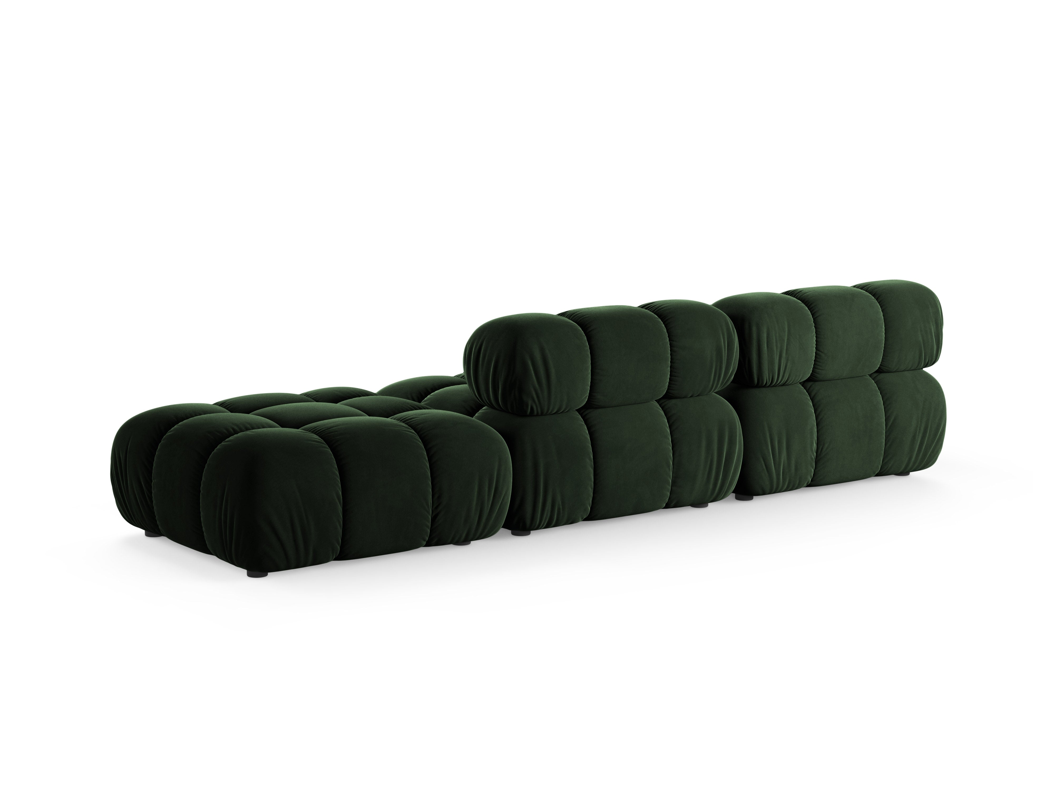 Modulares Sofa mit offener rechter Seite BELLIS in Flaschengrün aus Samt