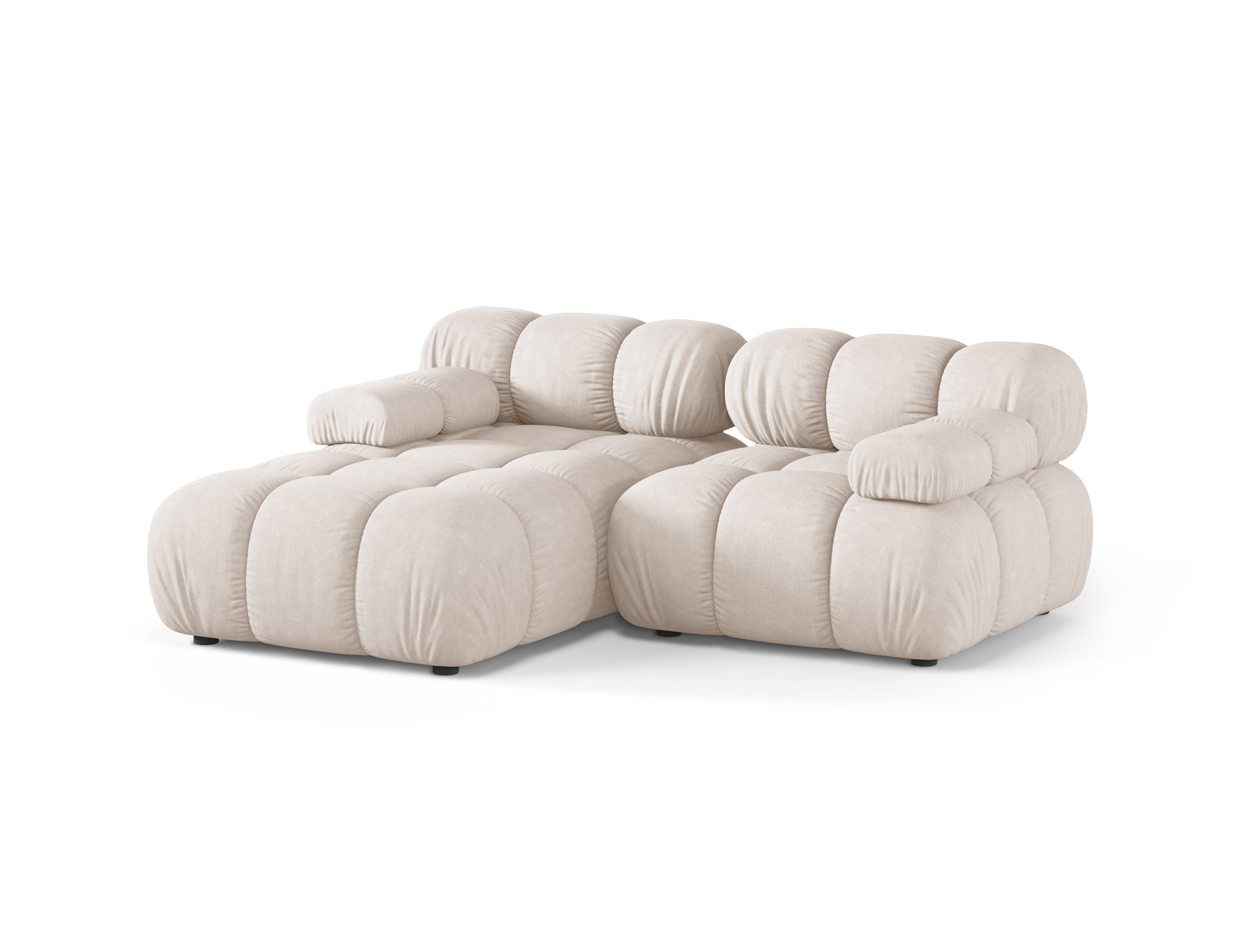 Zweisitzige linke Eckcouch BELLIS in Beige