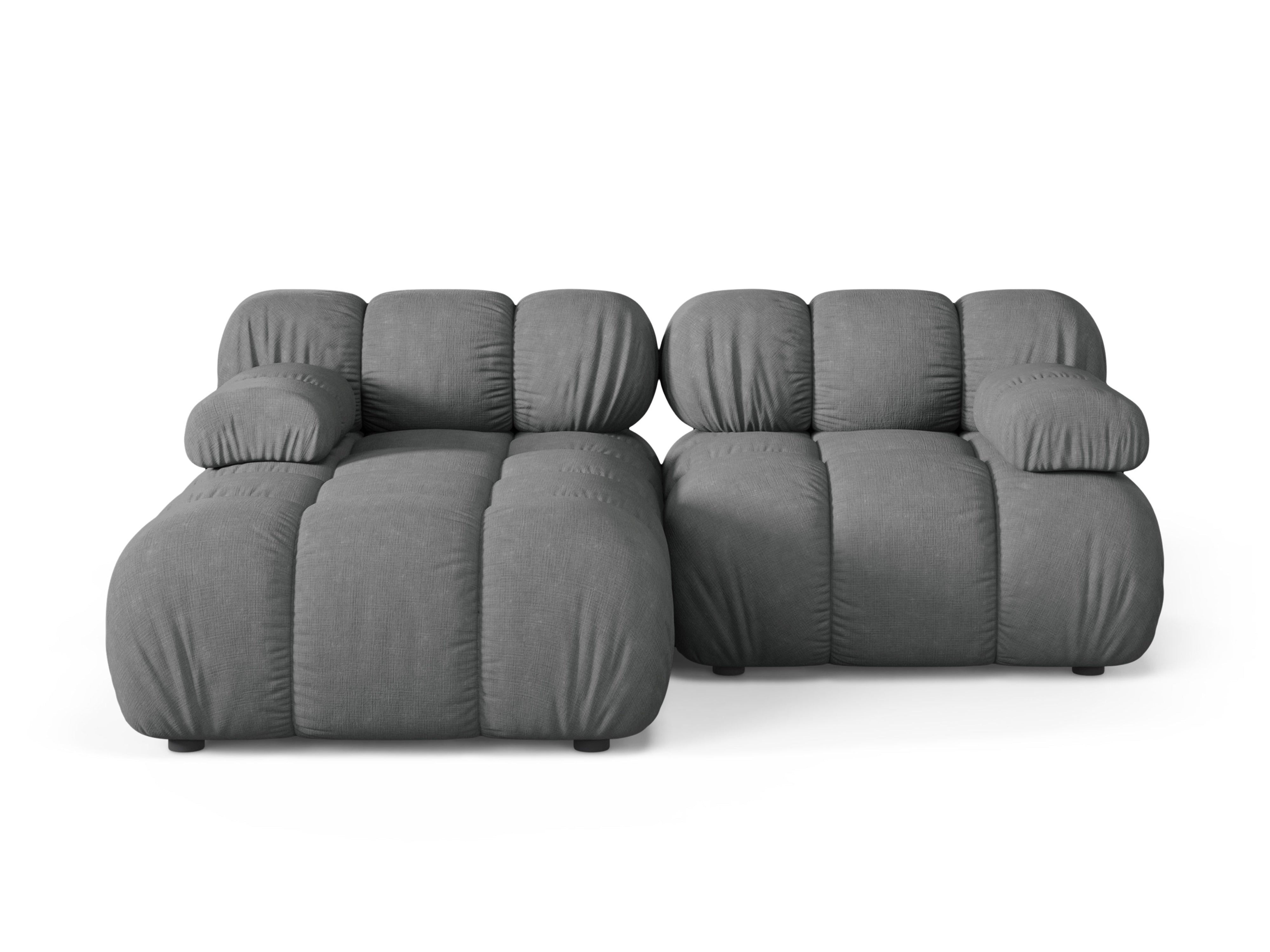 Zweisitzige linke Eckcouch BELLIS in Grau
