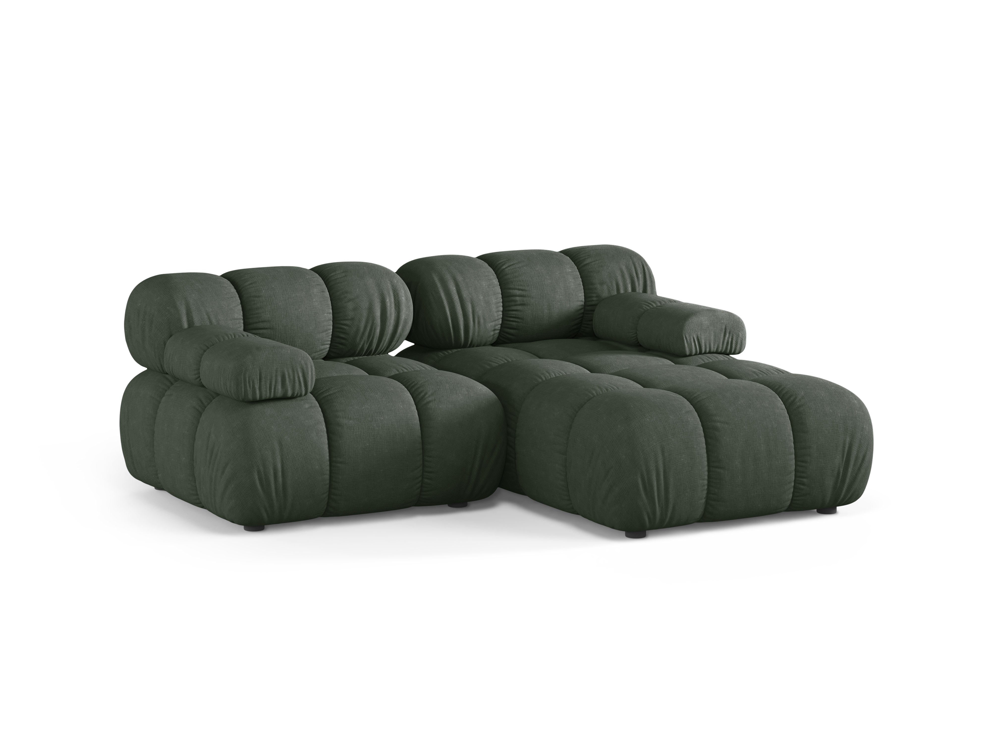 Zweisitzer-Ecksofa BELLIS rechtsseitig in Dunkelgrün