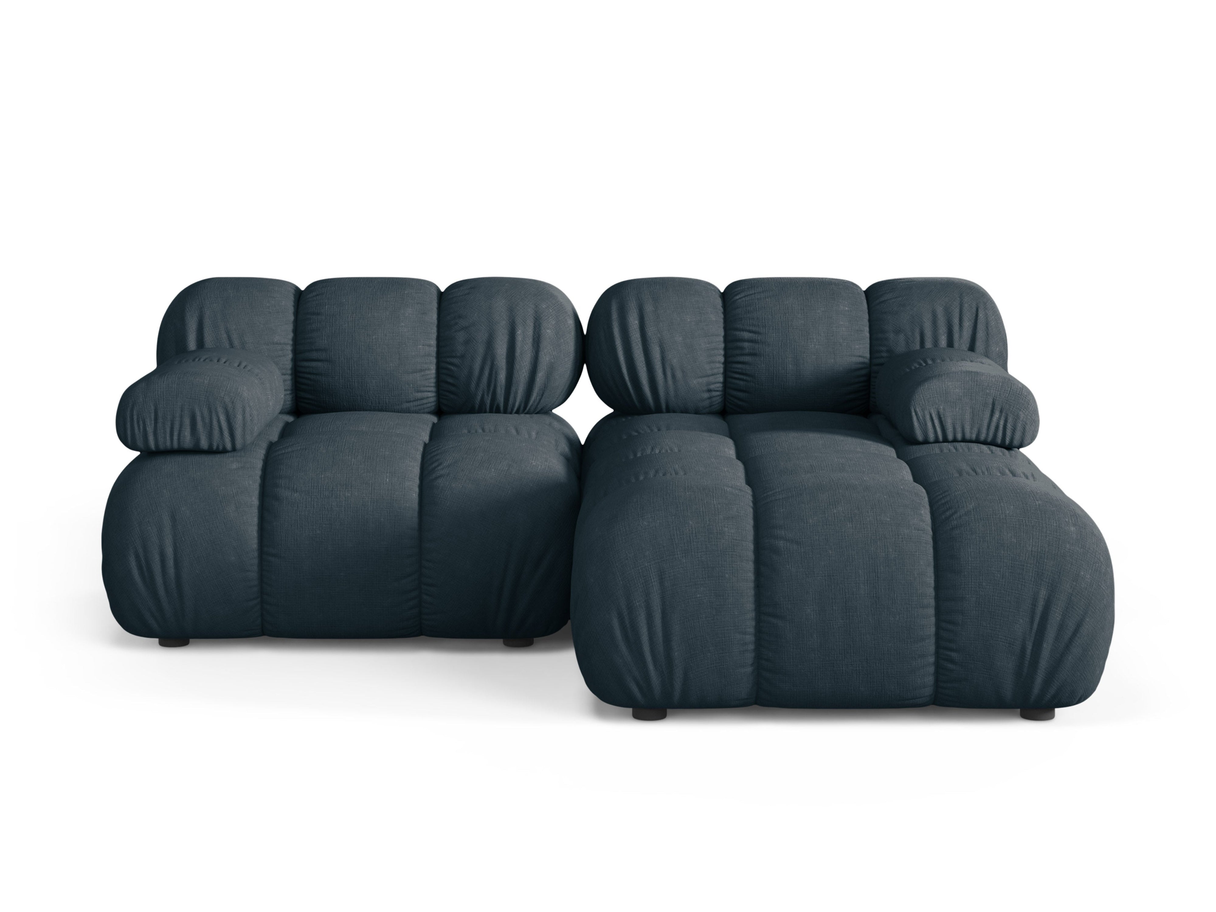 Zweisitzer-Ecksofa rechts BELLIS tief petrol