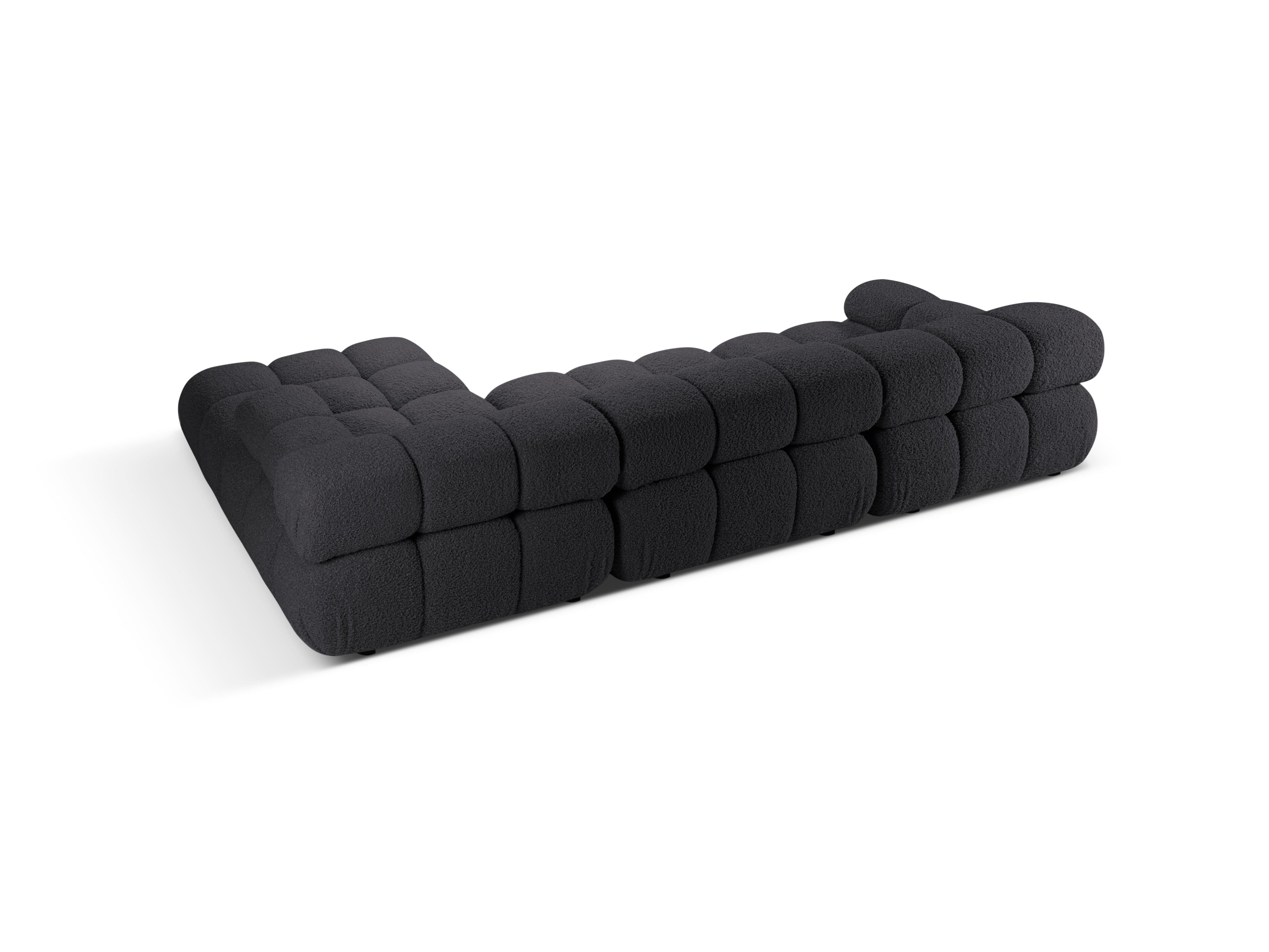 Narożnik 3-osobowy prawostronny BELLIS grafitowy boucle
