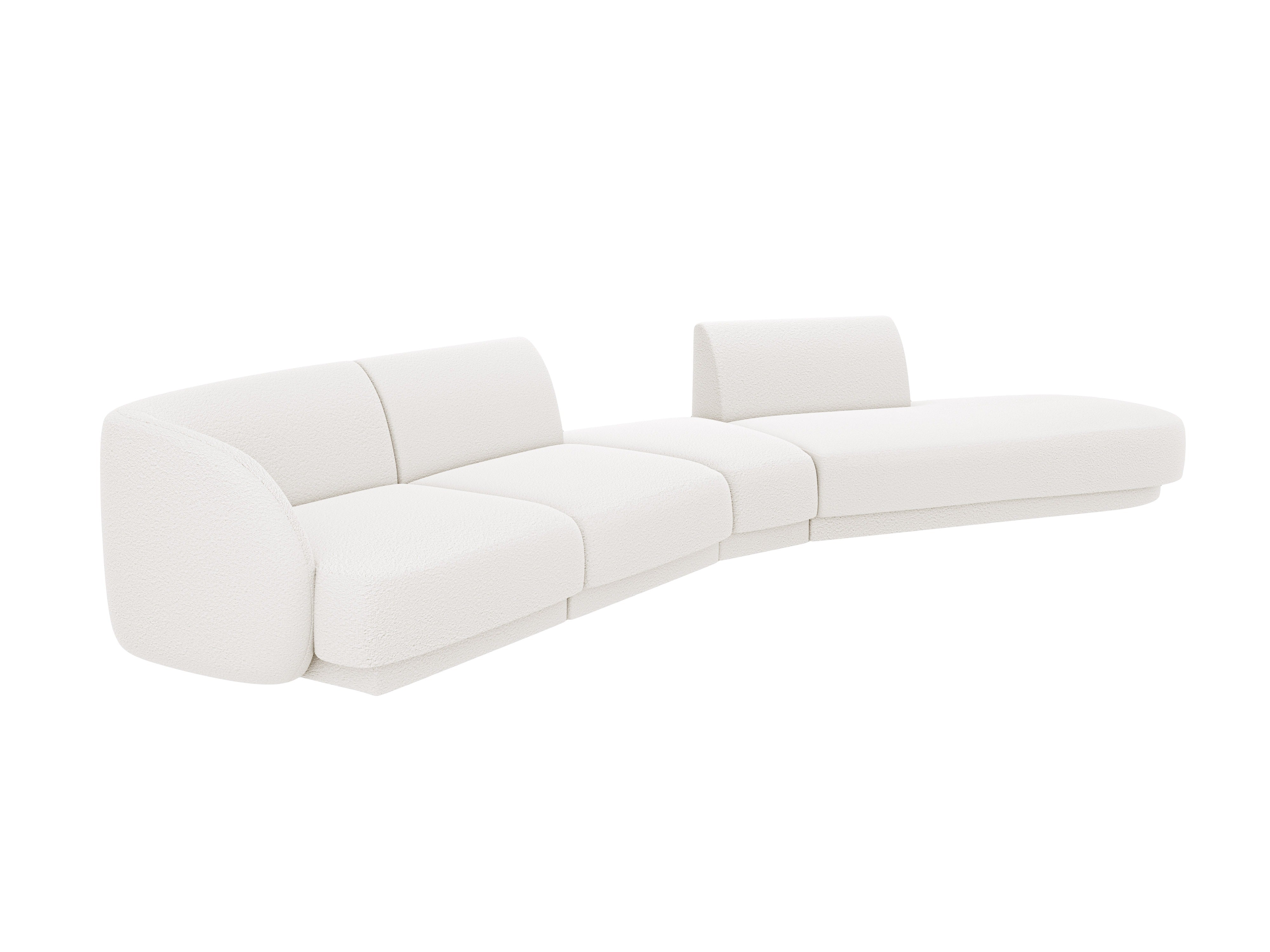 Modulares Ecksofa rechtsseitig für 7 Personen MILEY weiß Boucle