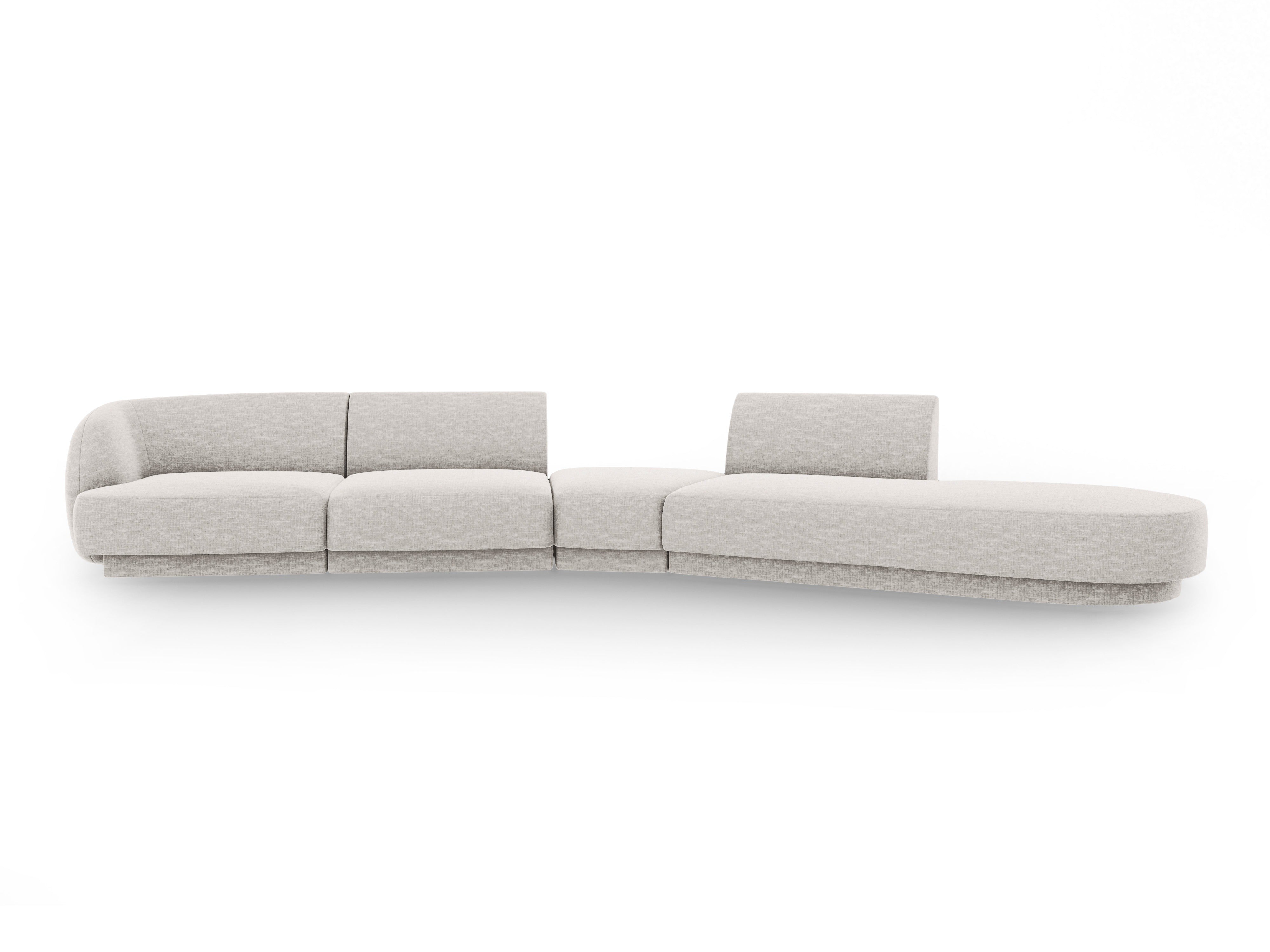 Modularer Ecksofa rechtsseitig 7-sitzig MILEY graues Chenille