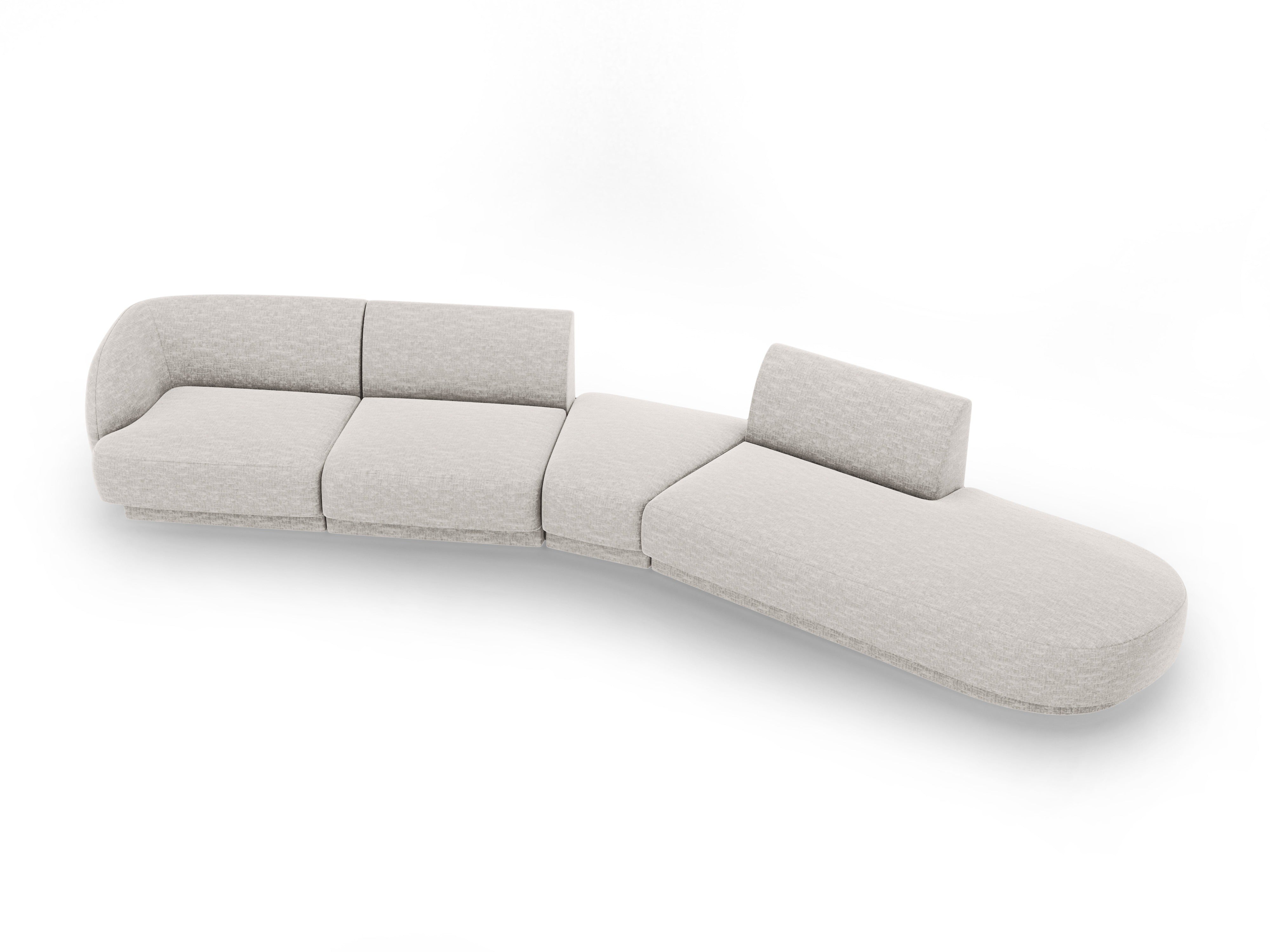 Modularer Ecksofa rechtsseitig 7-sitzig MILEY graues Chenille
