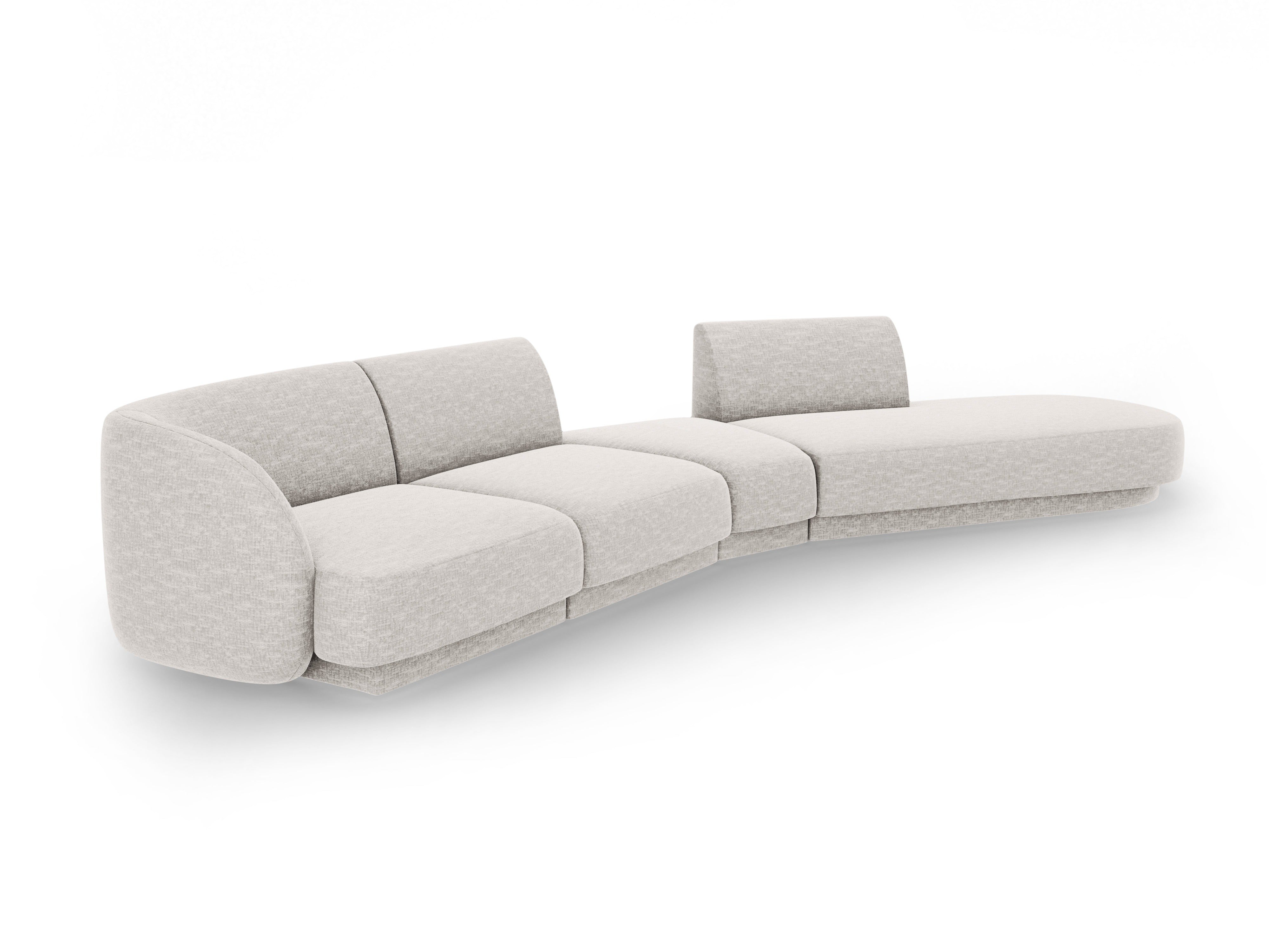 Modularer Ecksofa rechtsseitig 7-sitzig MILEY graues Chenille