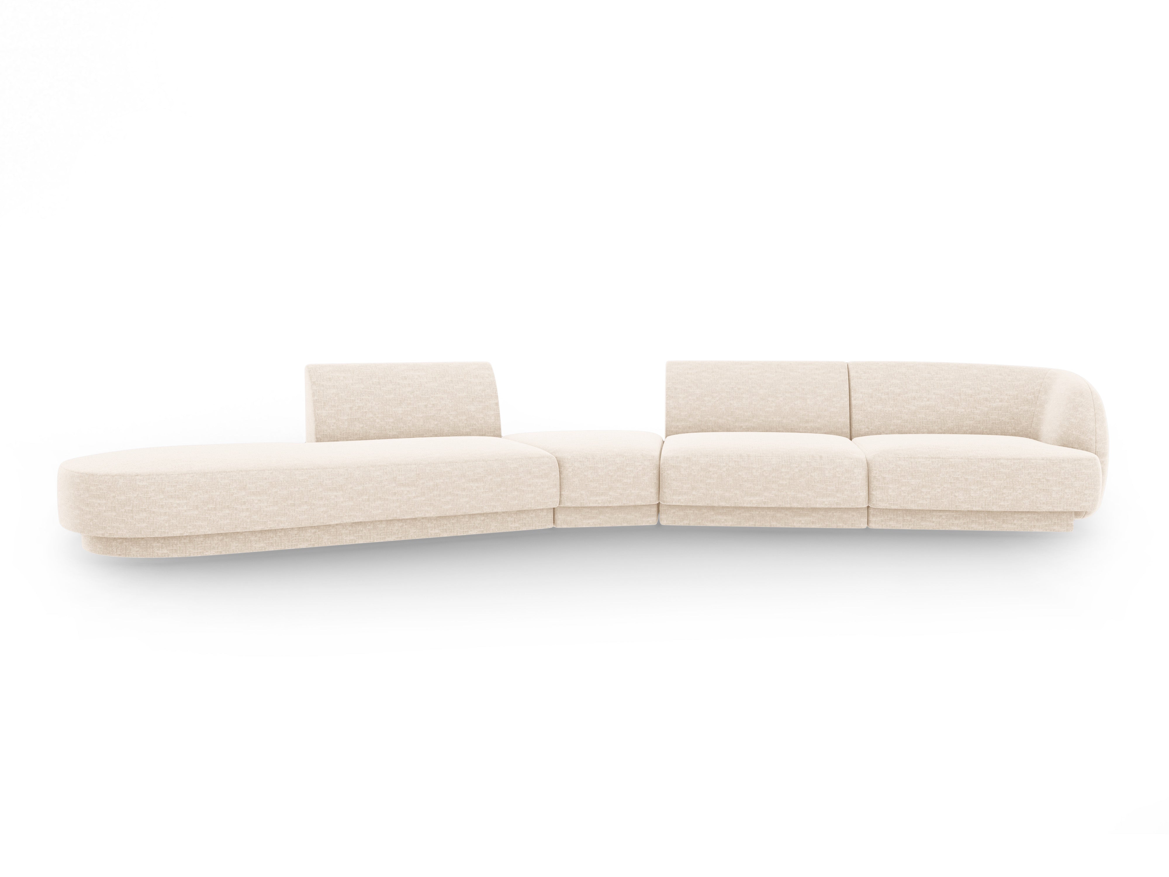 Modulares Ecksofa linksseitig für 7 Personen MILEY Elfenbein Chenille