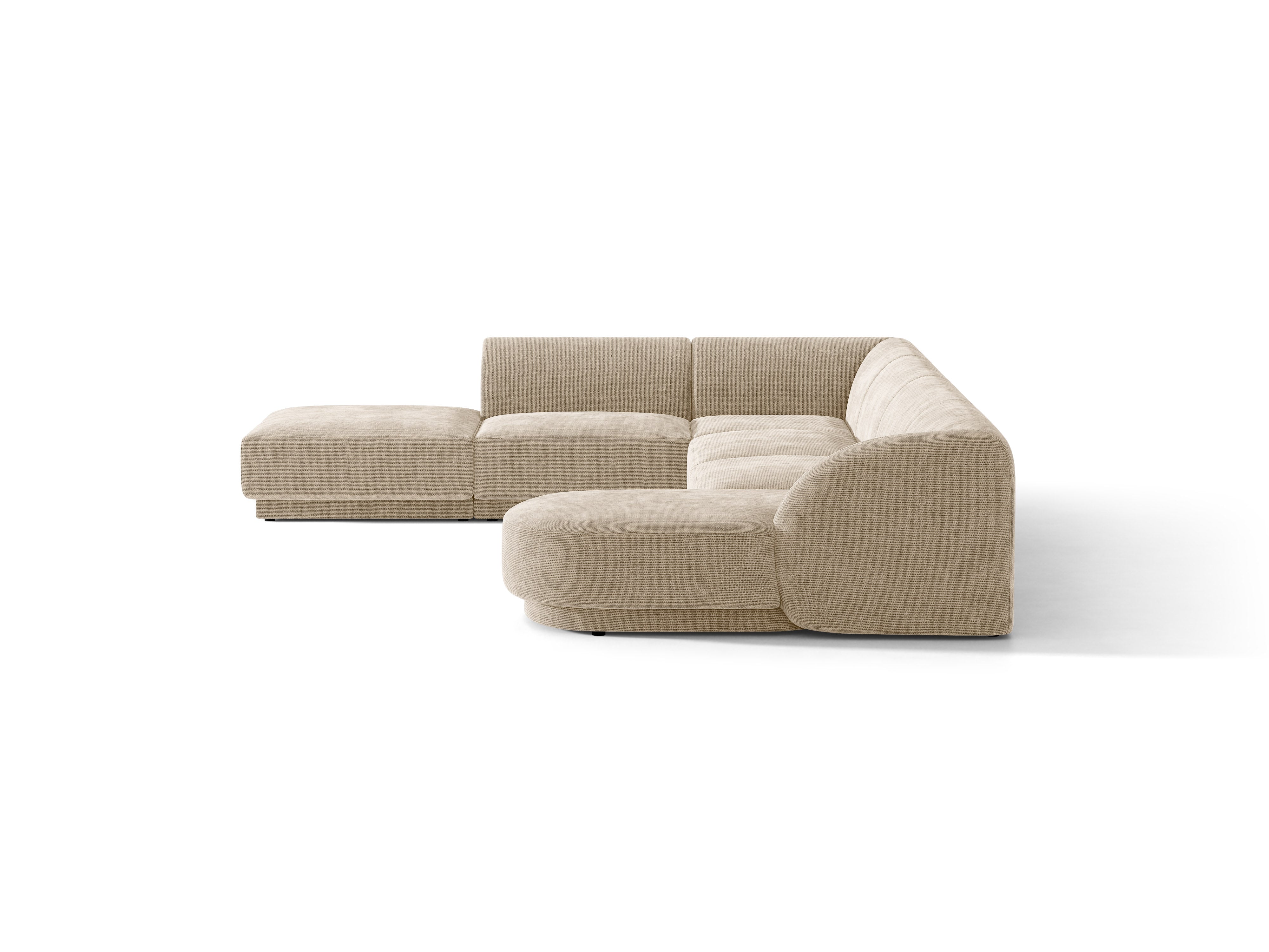 U-förmiger Ecksofa links MILEY beige Chenille