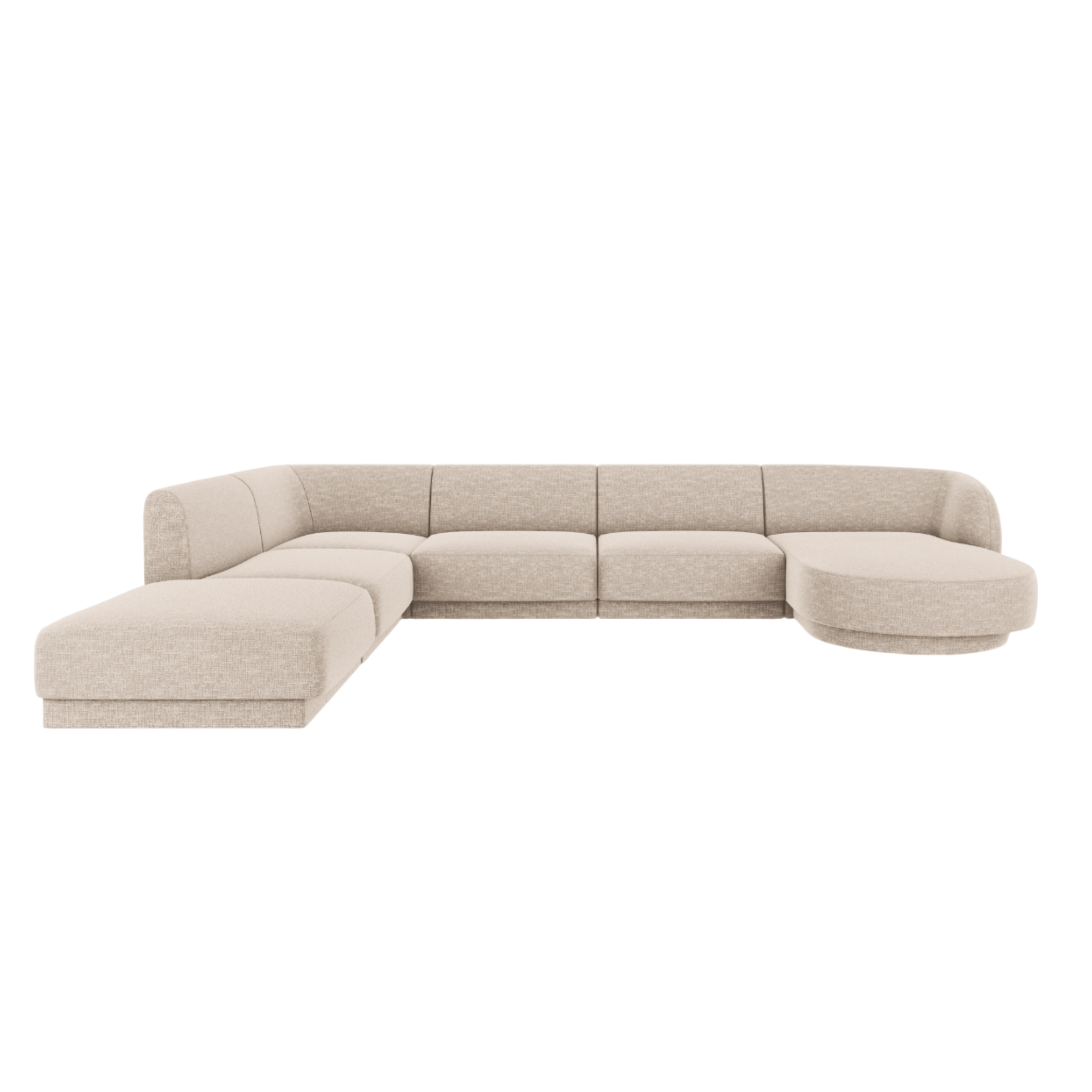 Left-facing U-shaped corner sofa MILEY beige chenille