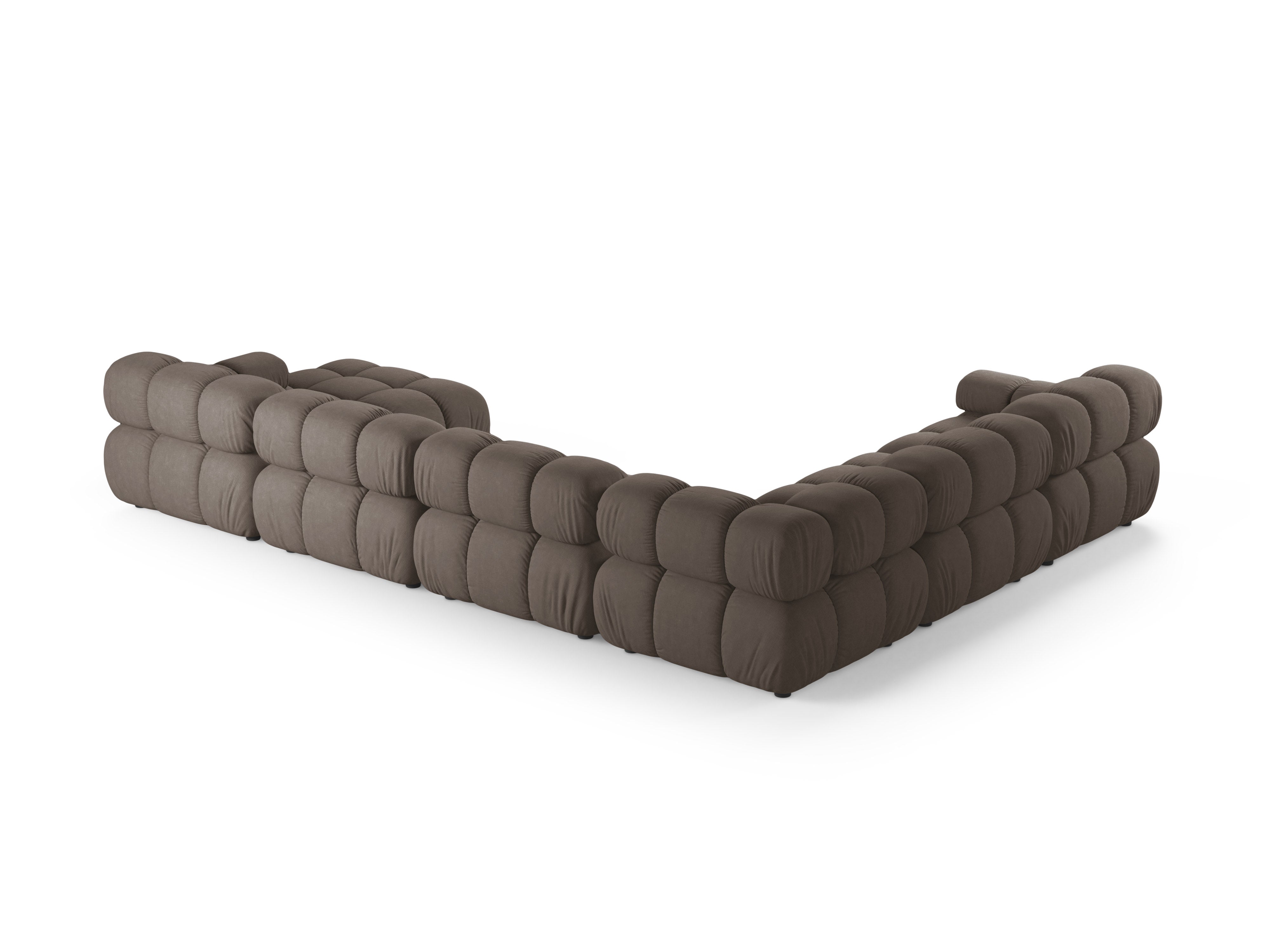 Panoramischer Ecksofa links BELLIS in dunklem Cappuccino