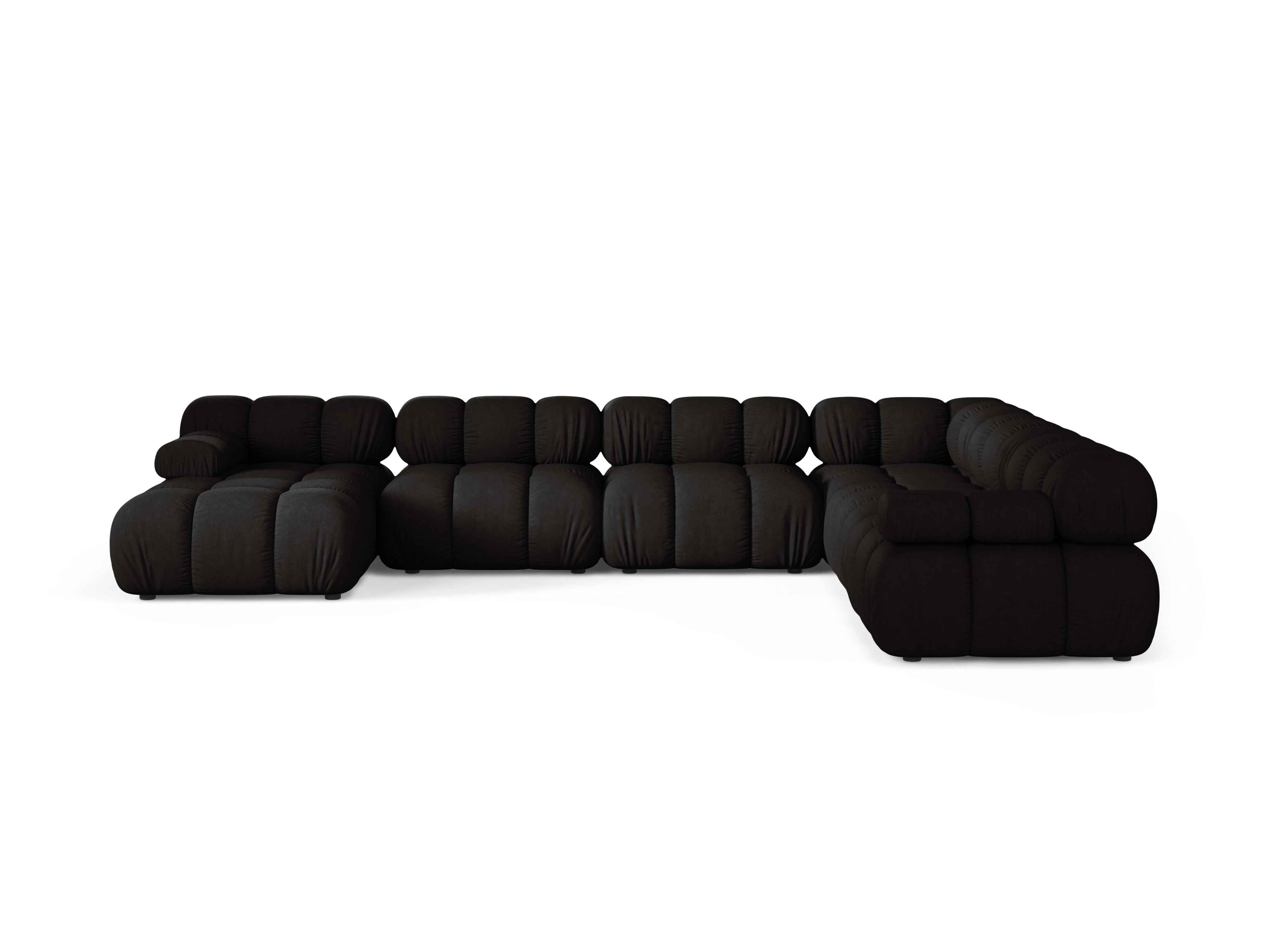 Panoramischer Ecksofa rechts BELLIS schwarz