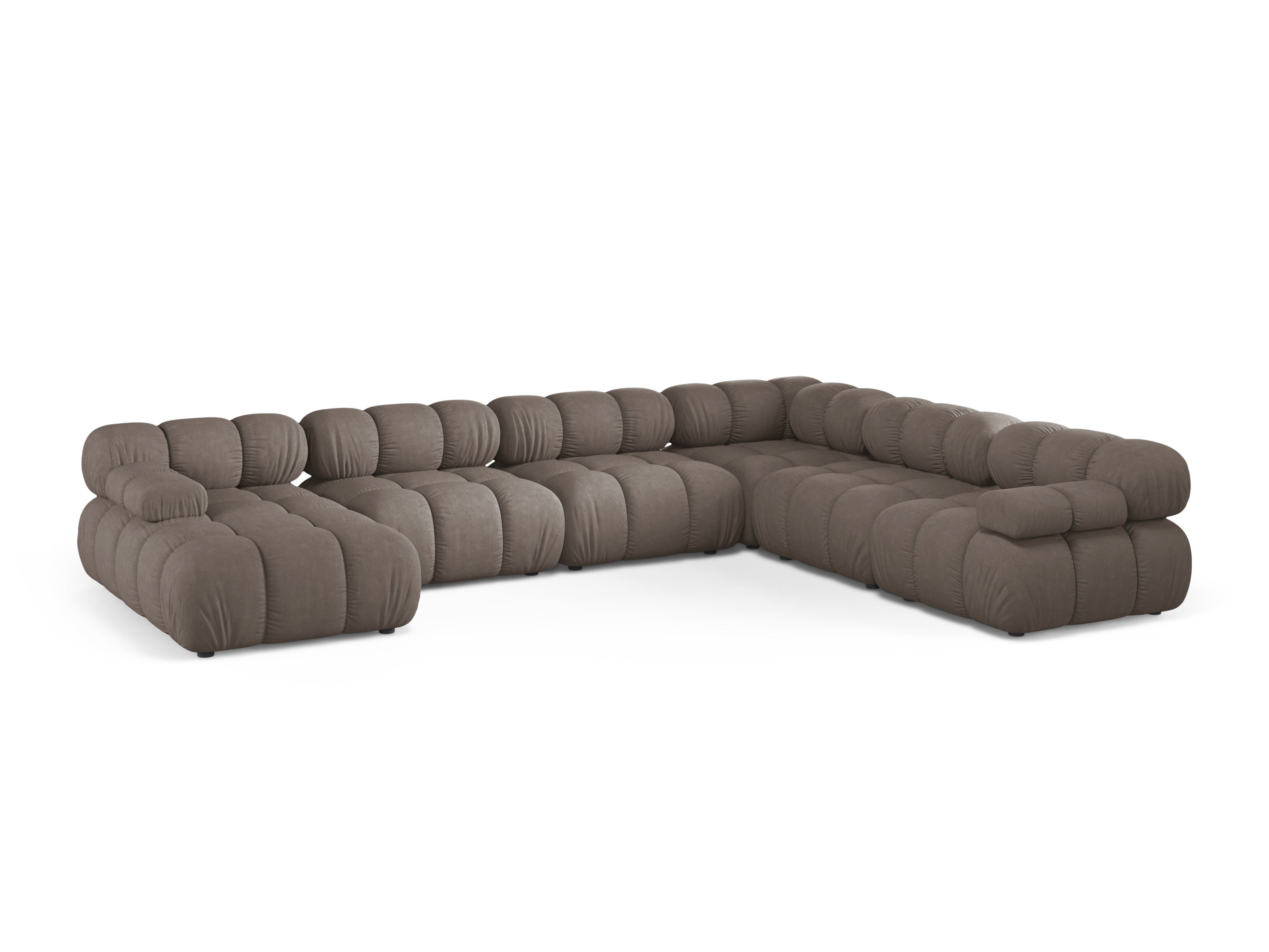 Panoramischer Ecksofa rechts BELLIS in dunklem Cappuccino