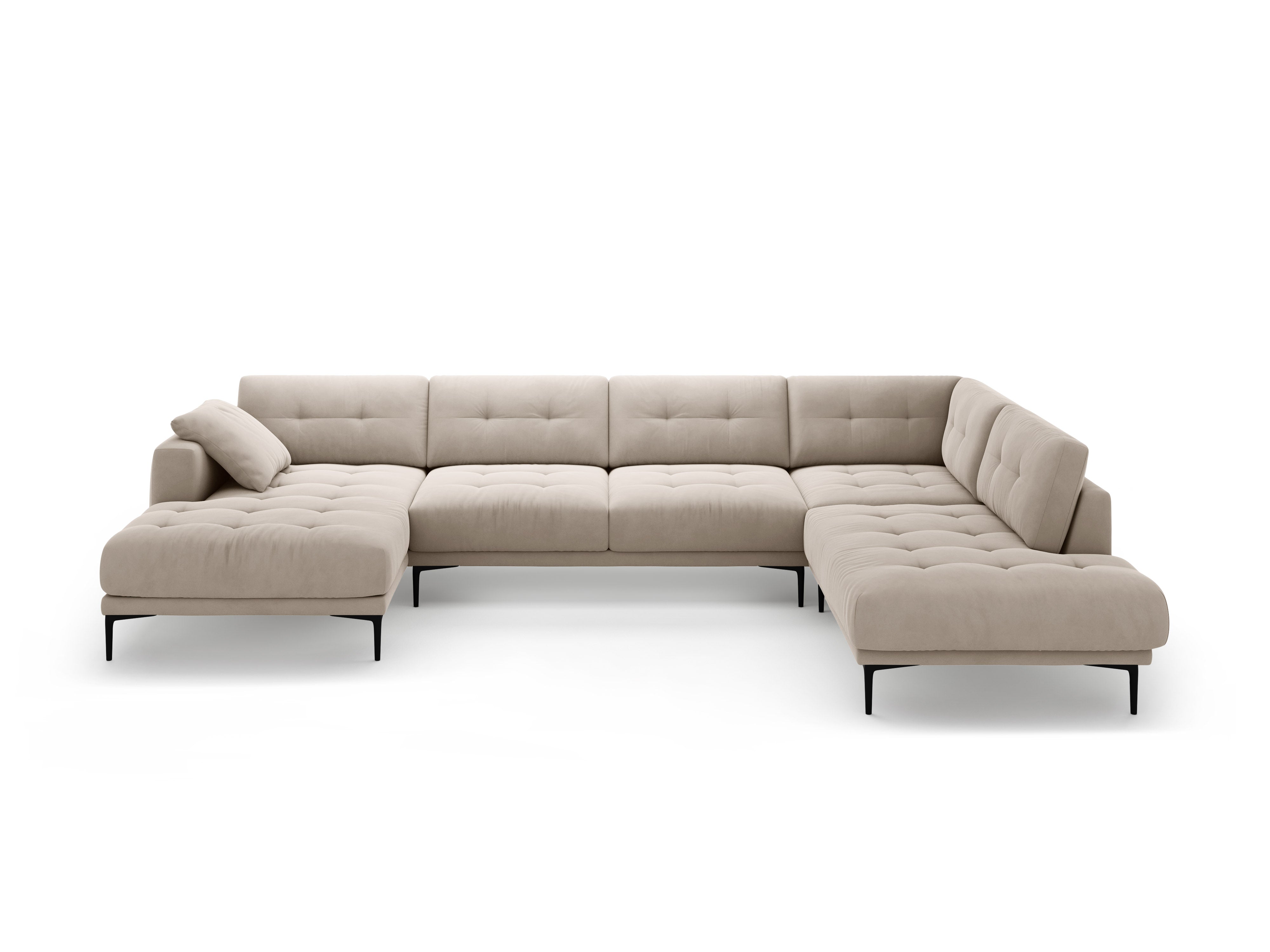 Panoramabank rechtsseitig aus Samt BEMY beige