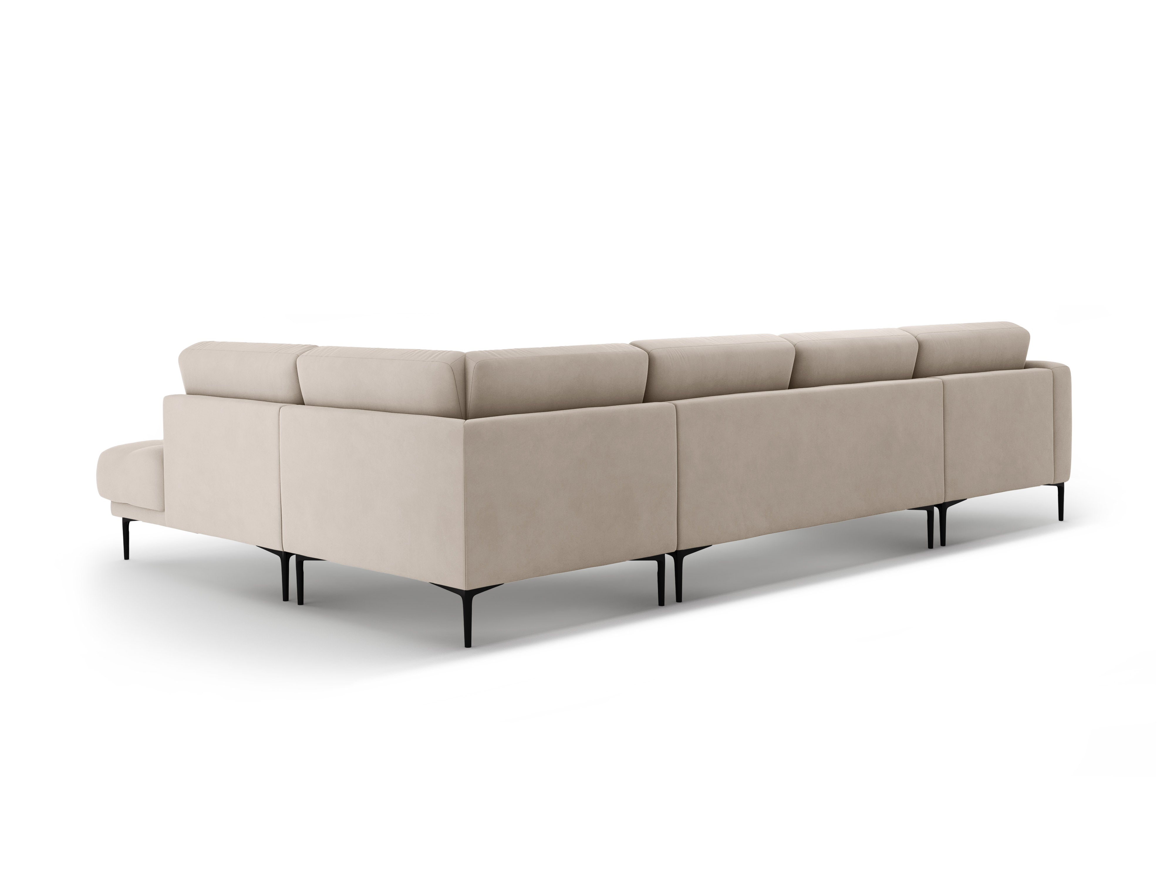Panoramabank rechtsseitig aus Samt BEMY beige
