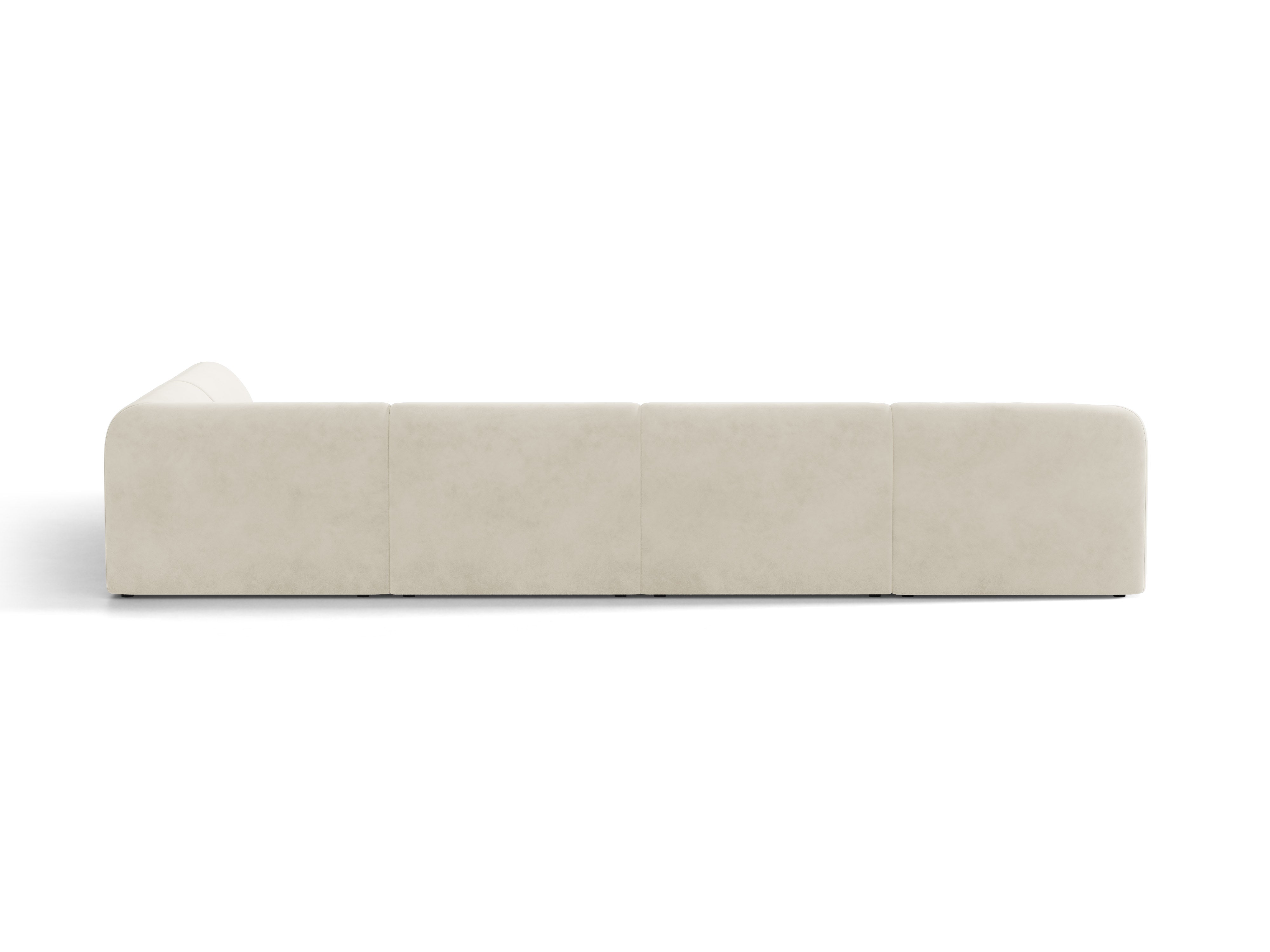 Samt-Ecksofa für 6 Personen in U-Form rechts MILEY beige