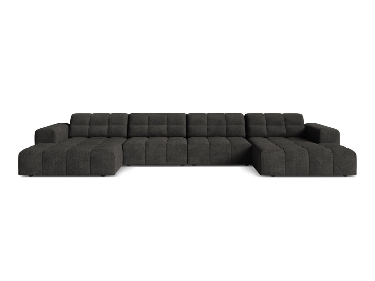 Sofa panoramiczna 6-osobowa JENNIFER grafitowy szenil – Micadoni