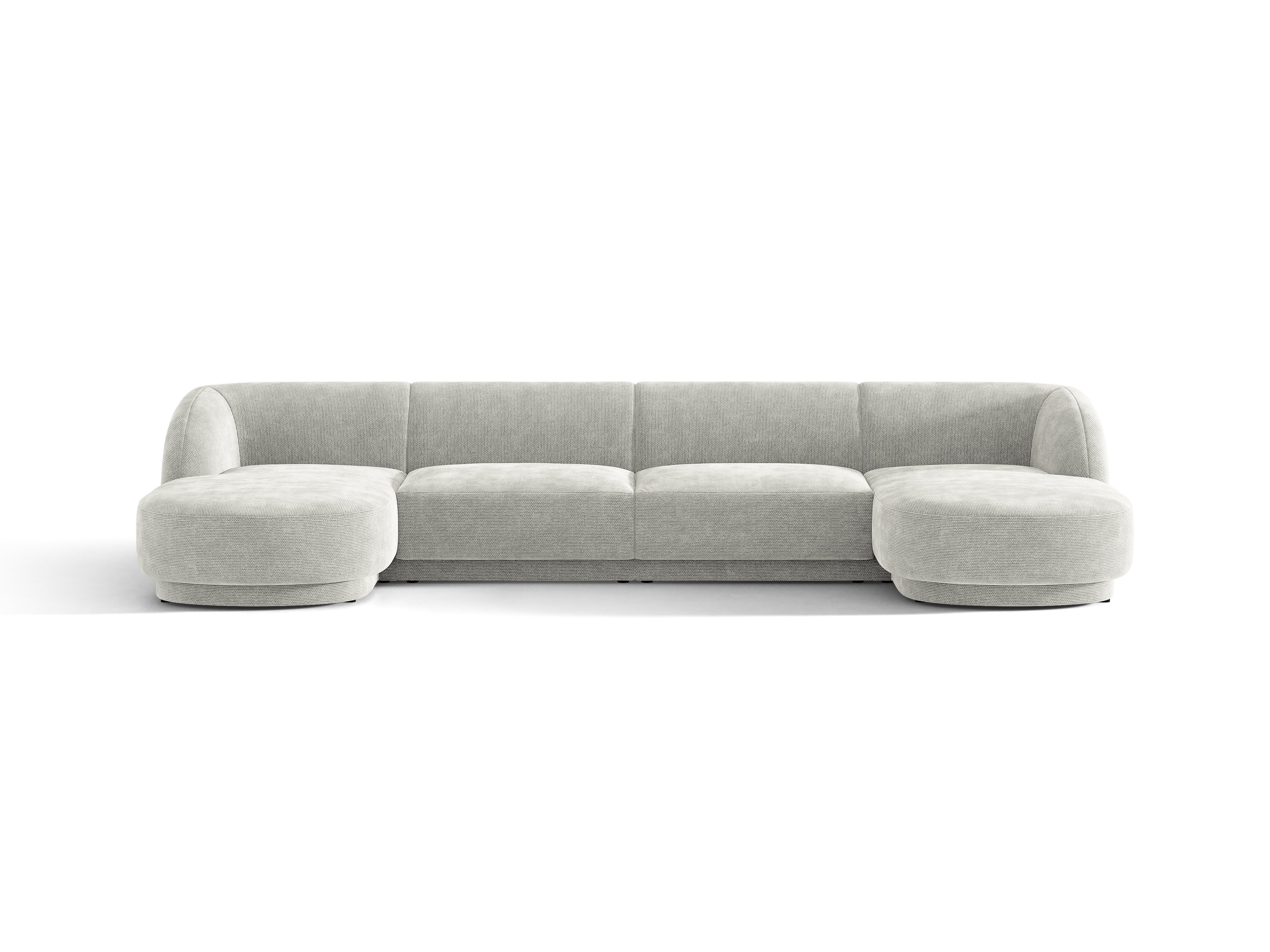 U-förmiger Ecksofa MILEY graues Chenille