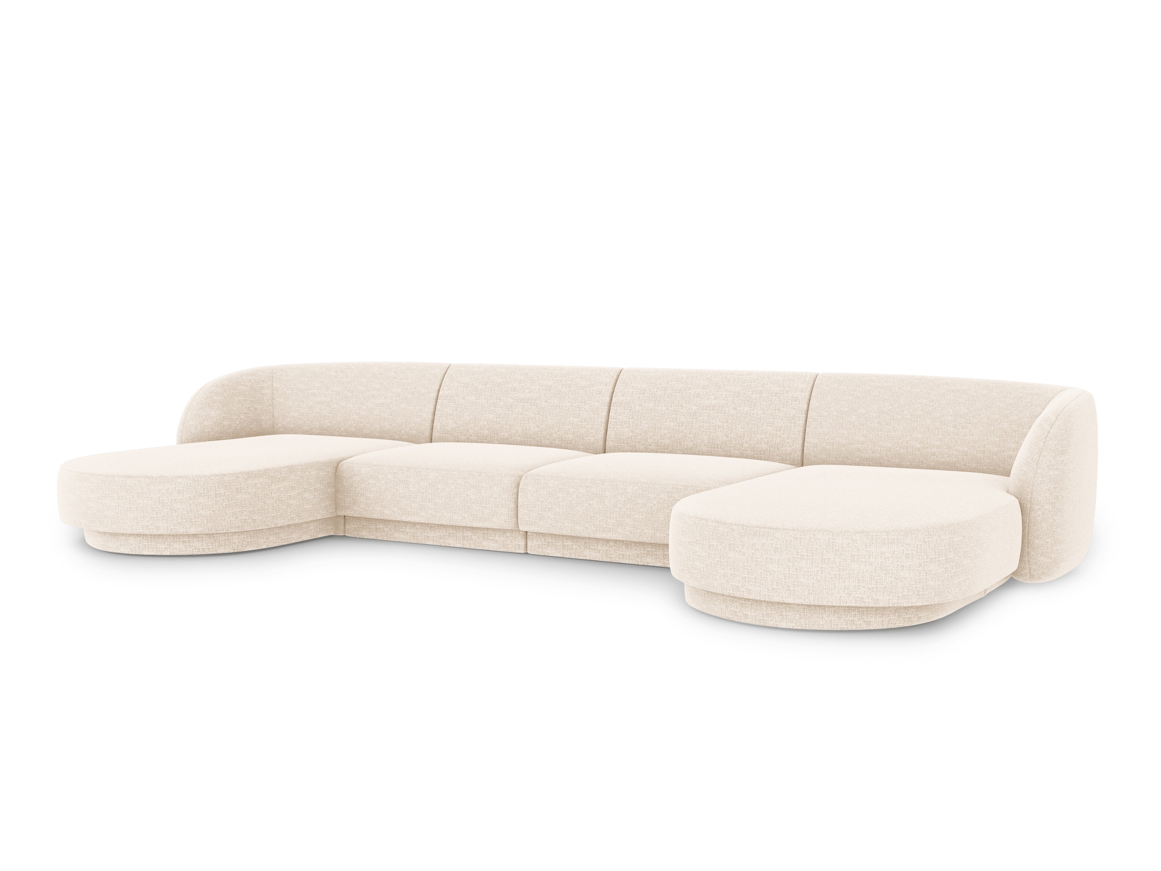 U-shaped sofa MILEY ivory chenille