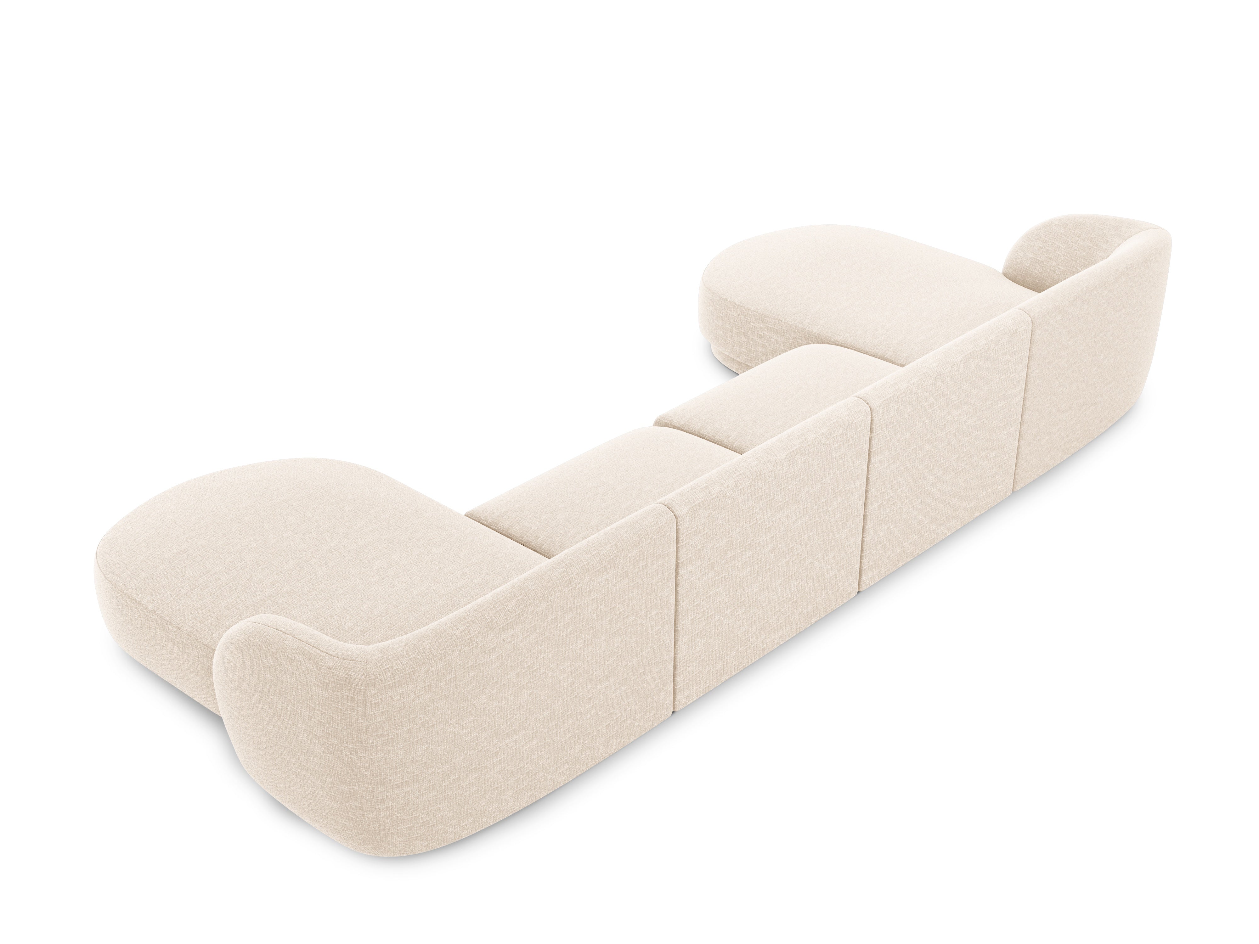 U-shaped sofa MILEY ivory chenille