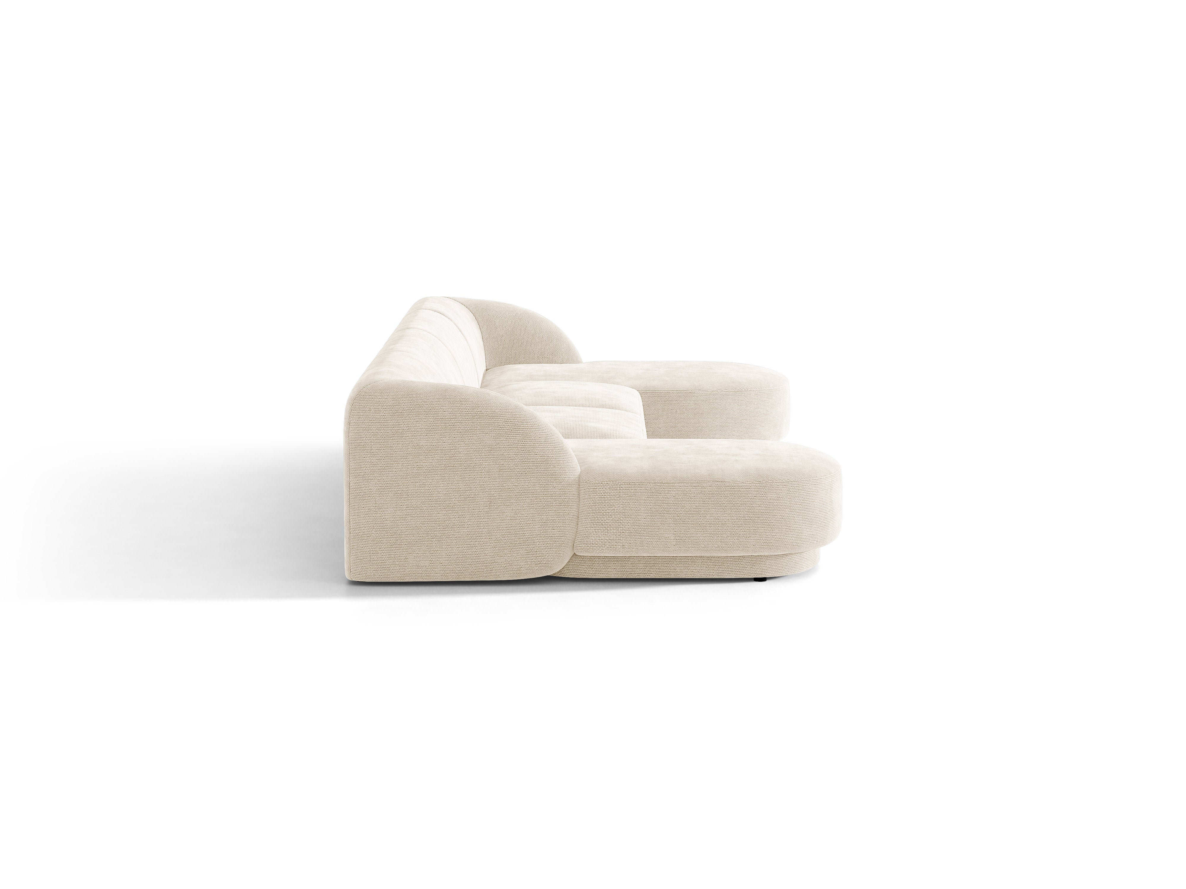 U-förmige Couch MILEY Elfenbein Chenille