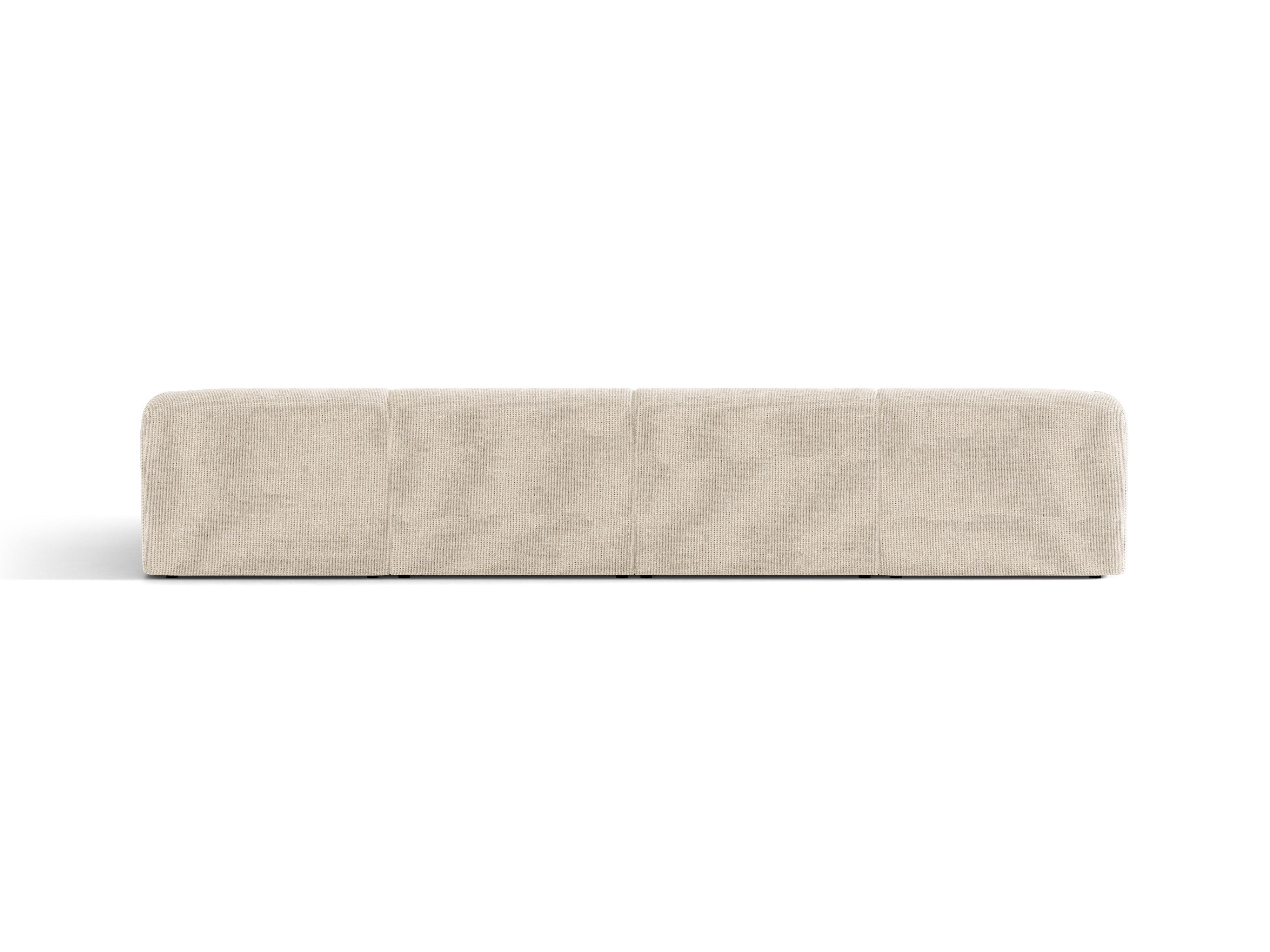 U-förmige Couch MILEY Elfenbein Chenille