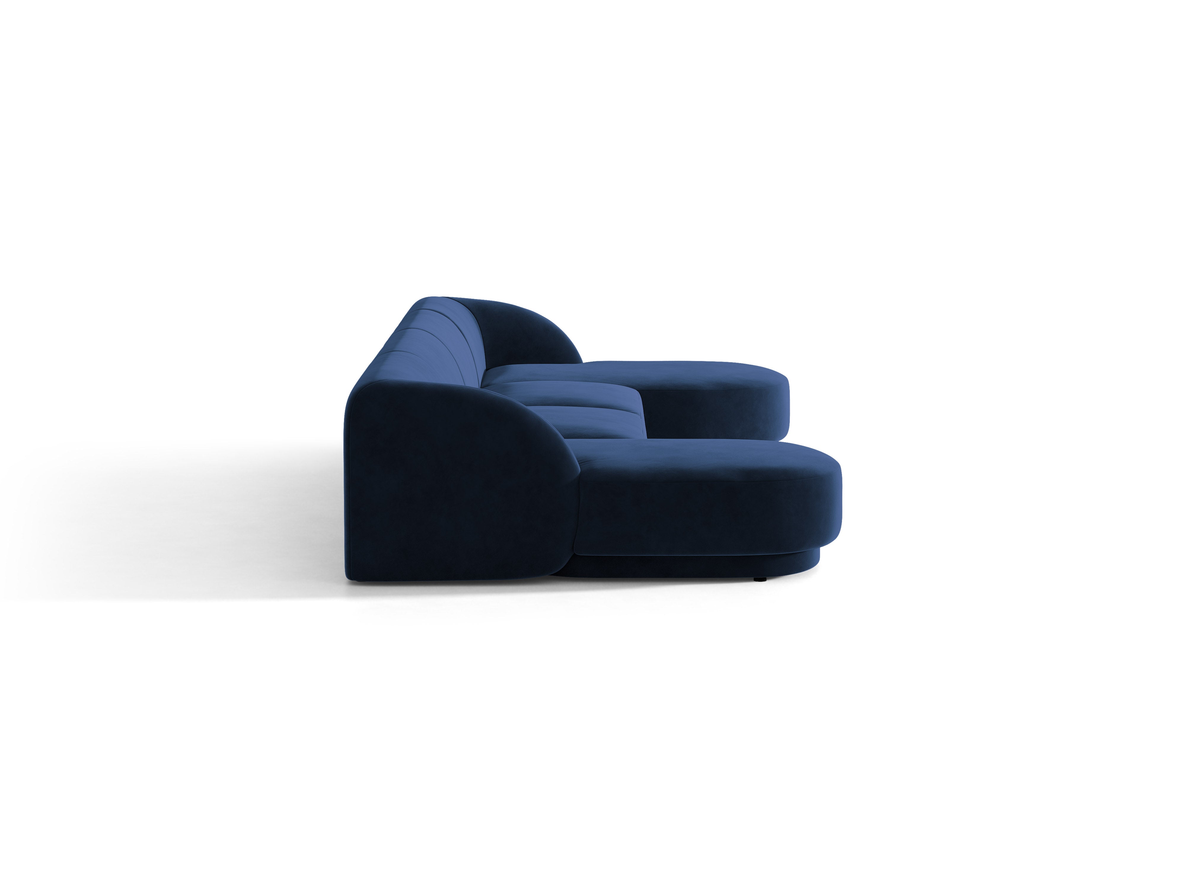 Samt-Ecksofa für 5 Personen MILEY in Marineblau