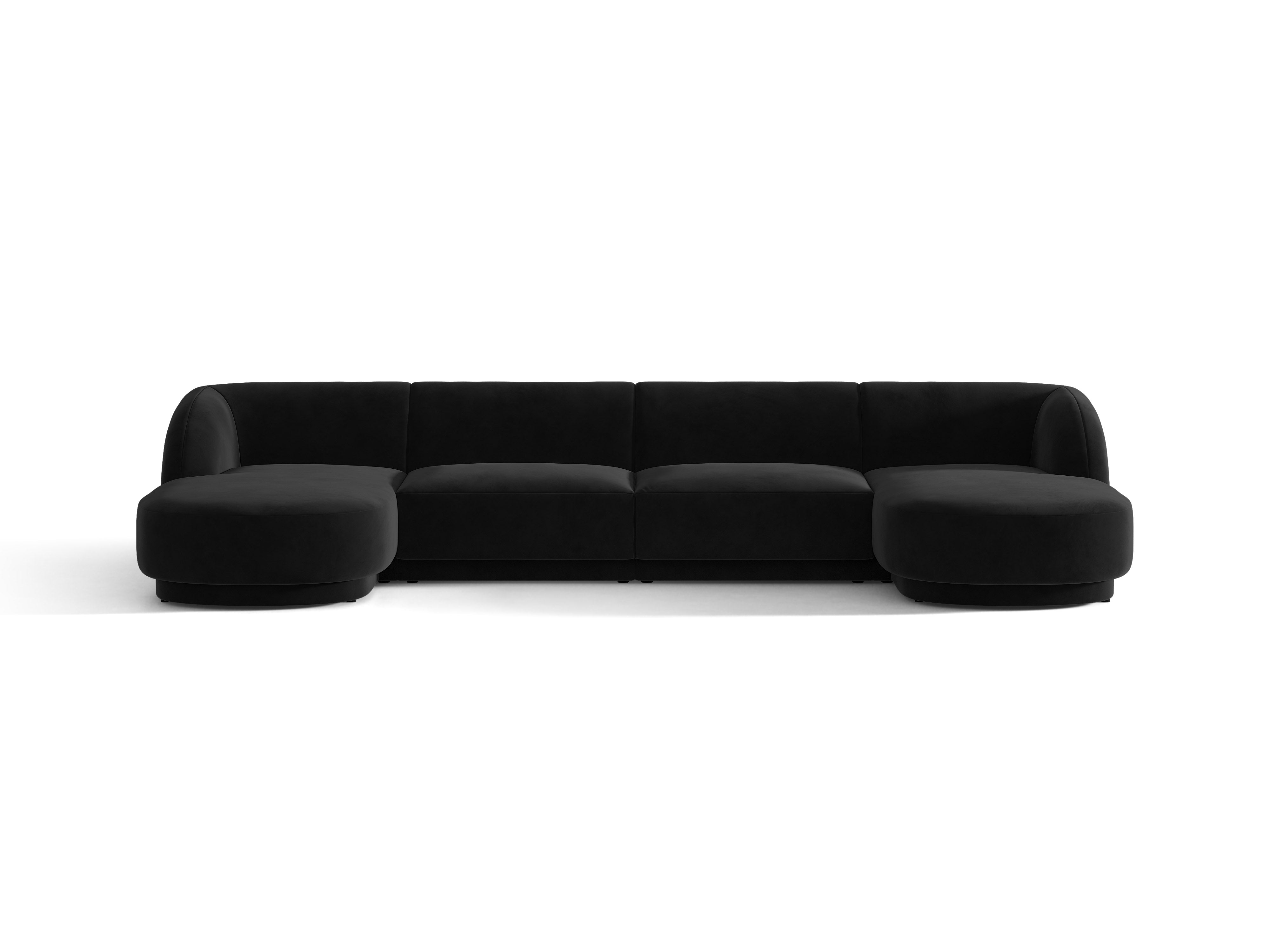 Samt-Ecksofa für 5 Personen MILEY schwarz