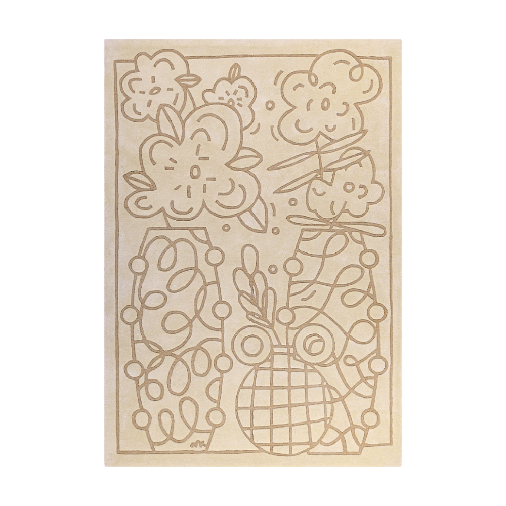Beige FLORENCE rug with coffee accents