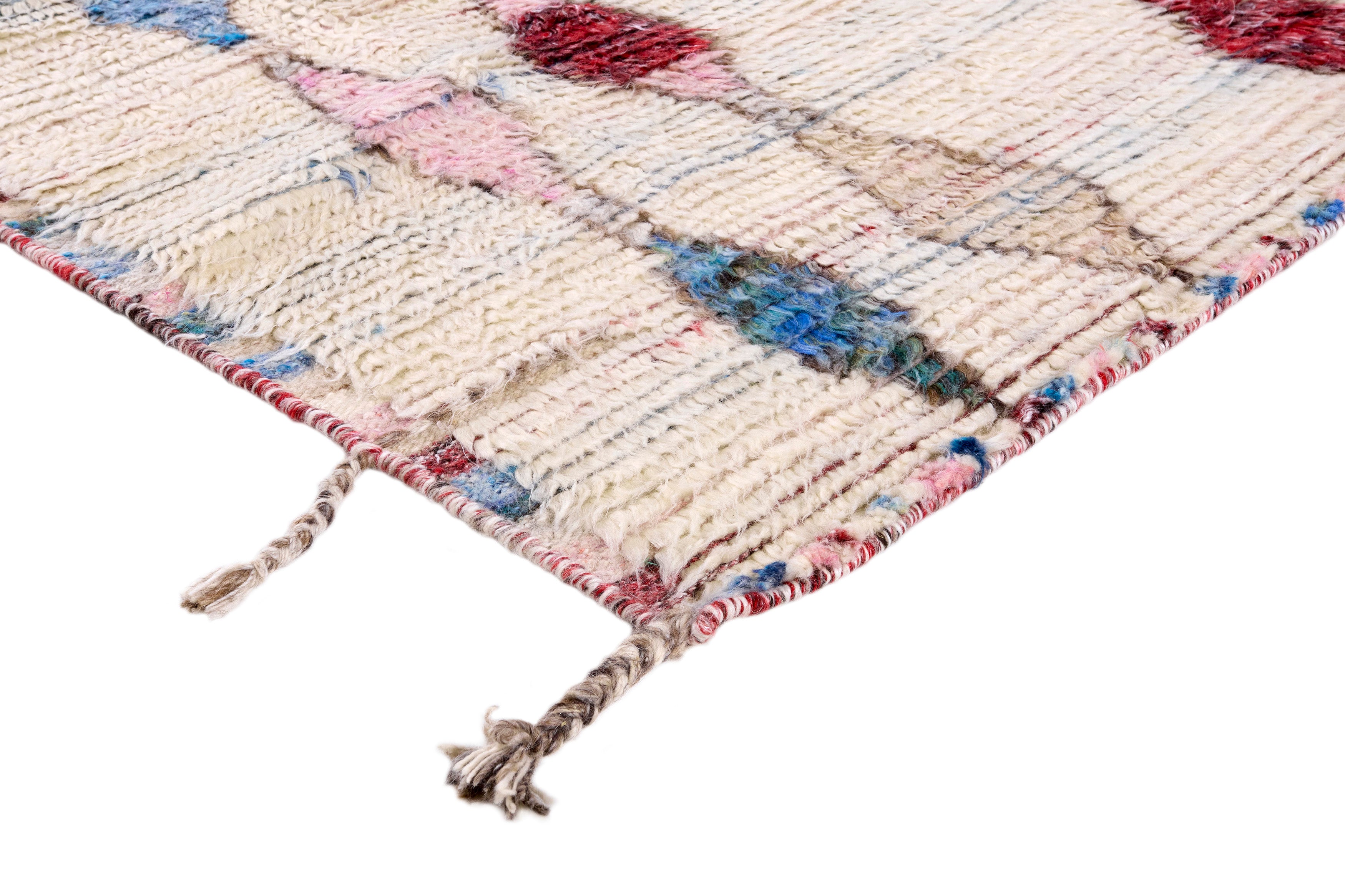 Teppich TRIBE beige mit Blau