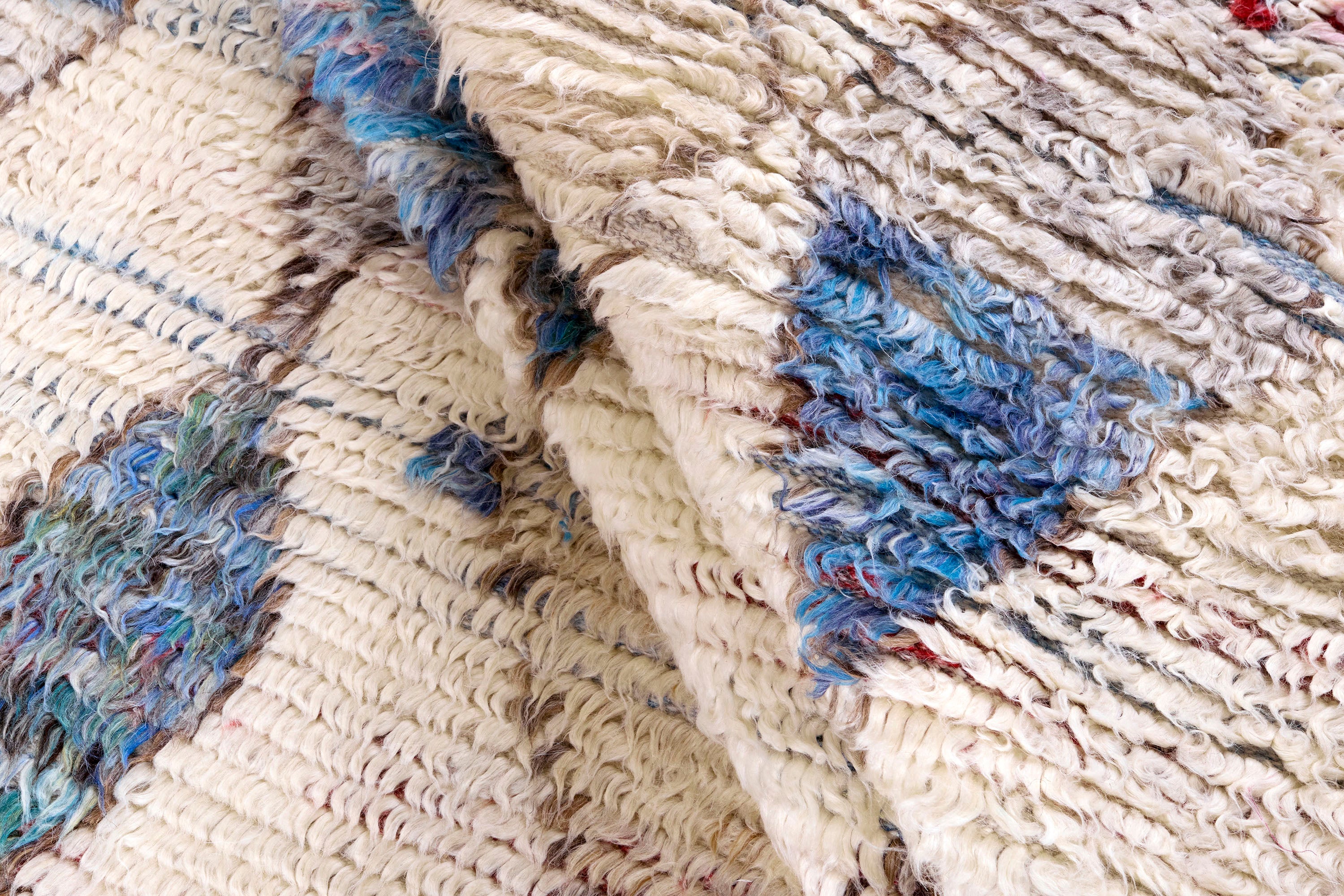 Teppich TRIBE beige mit Blau