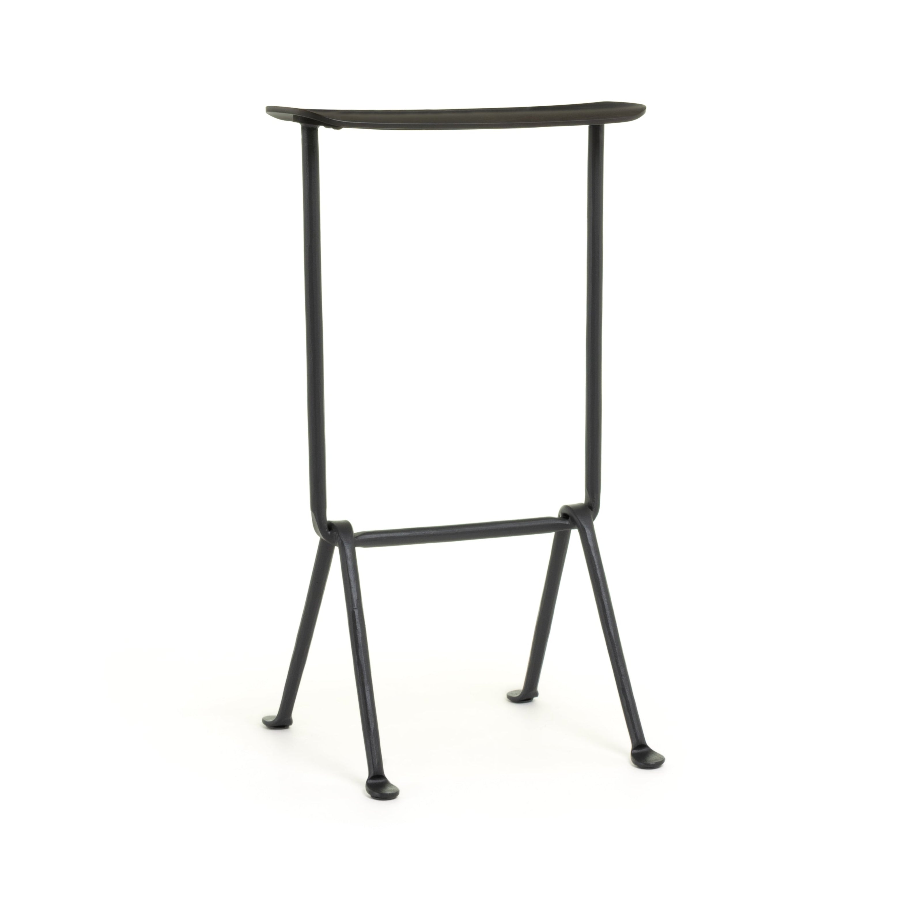 OFFICINA Barhocker, anthrazitfarbenes Gestell, Sitzfläche aus schwarzer Buche