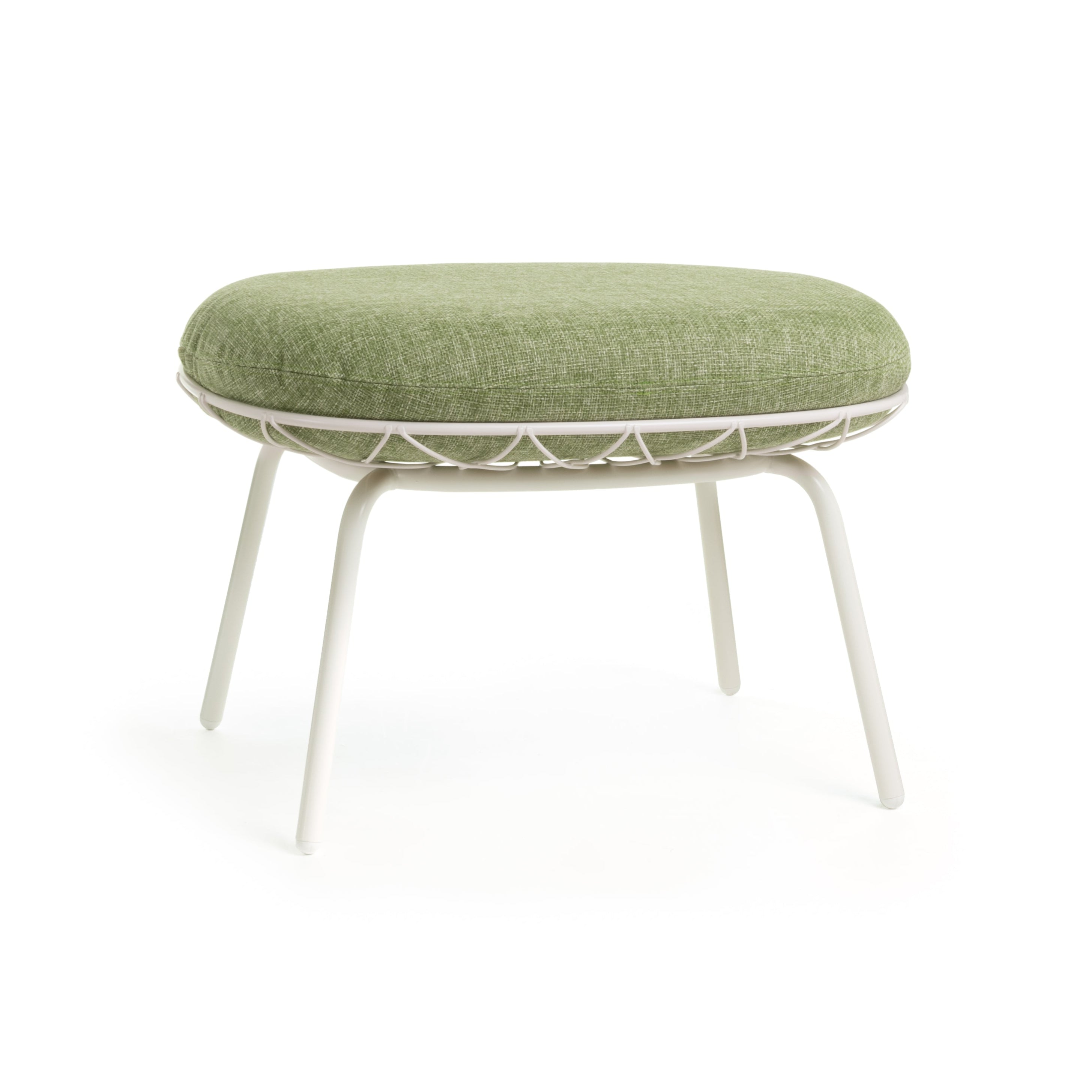 Outdoor Pouf PIÑA green with white base