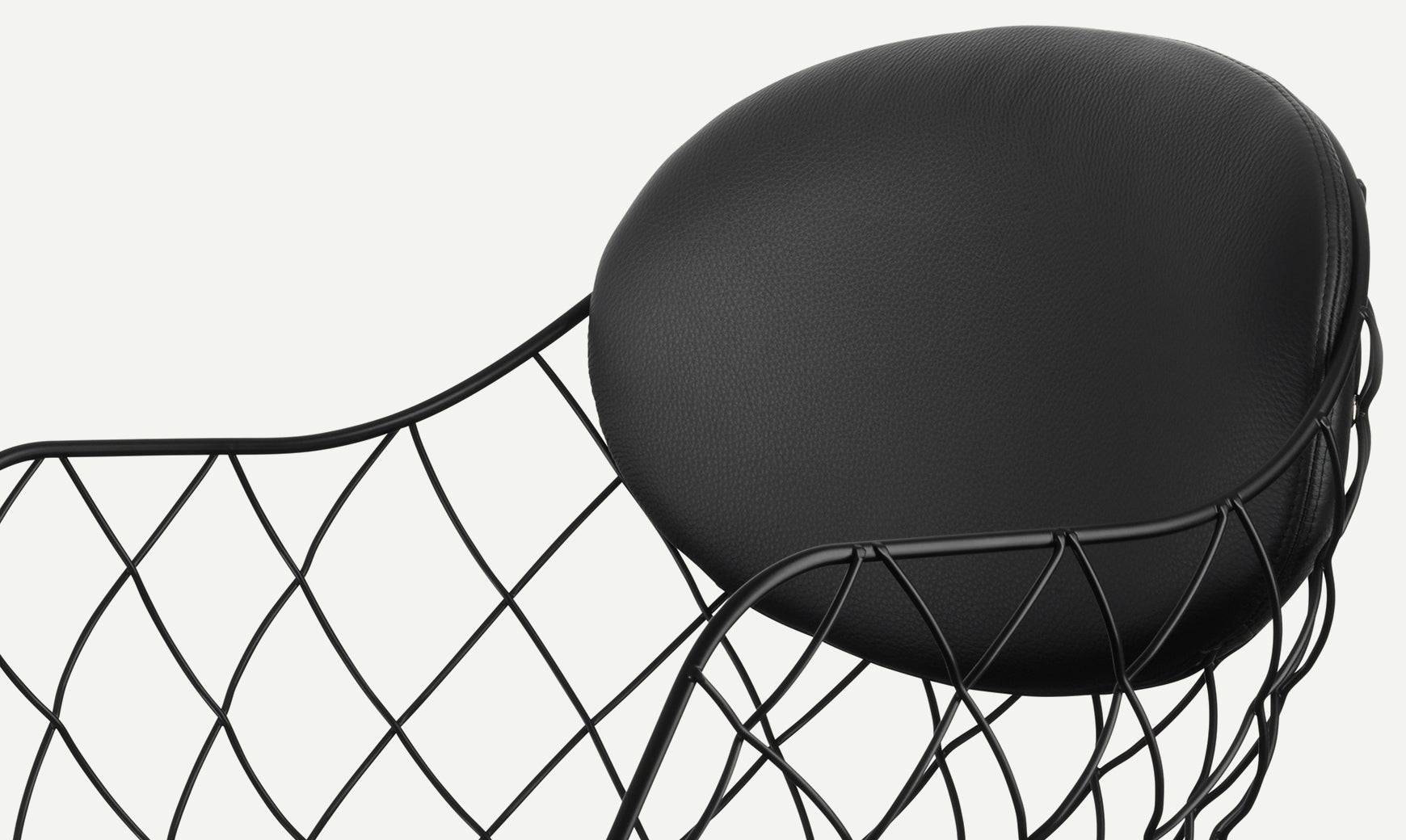 PIÑA rocking chair in white leather with an ash base