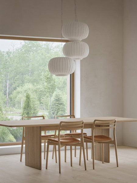 CABIN Table with Gray Limestone Top and Light Oak Base