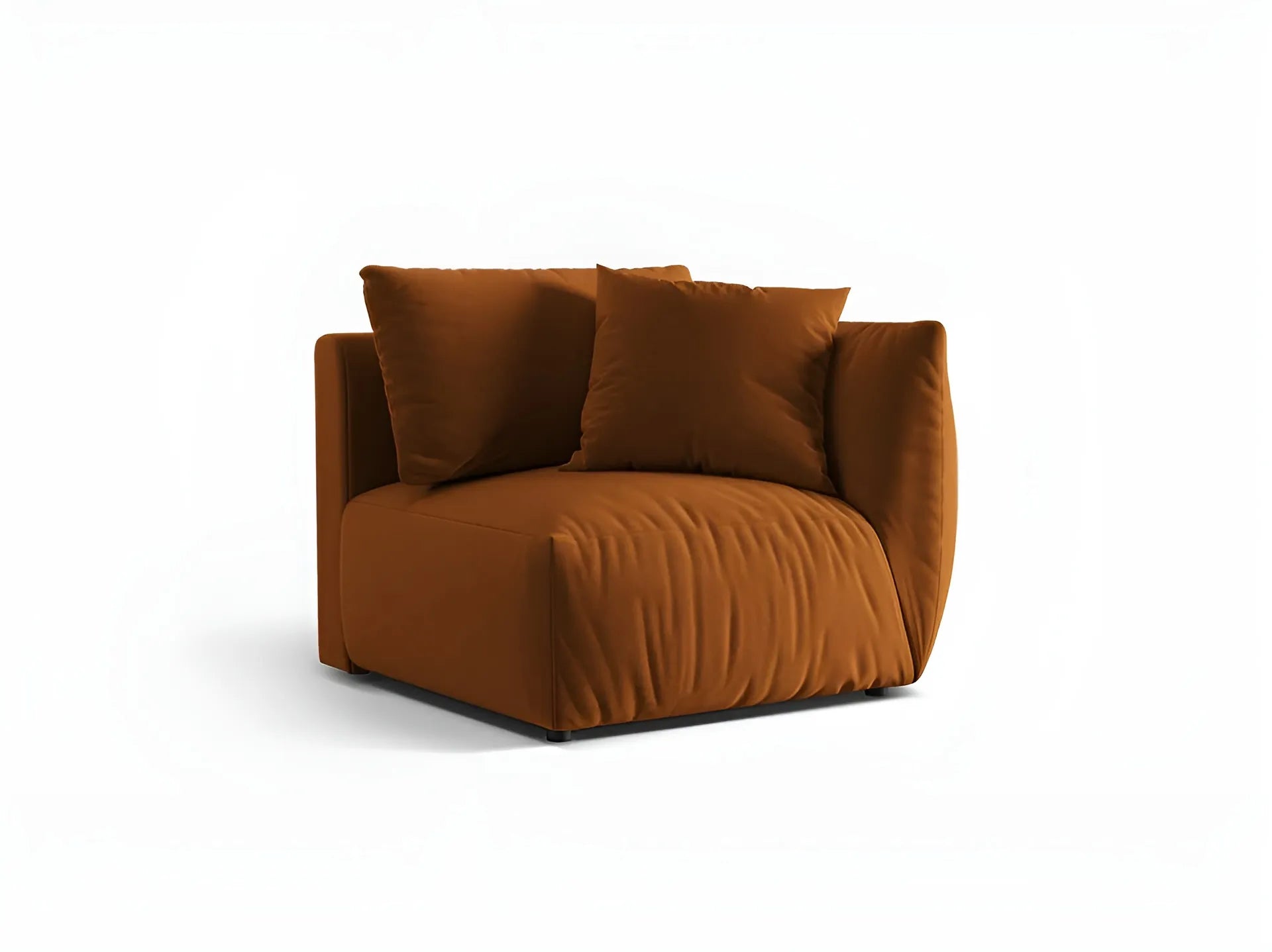 Modulares Samtsofa CHRIS - rechte Element terracotta