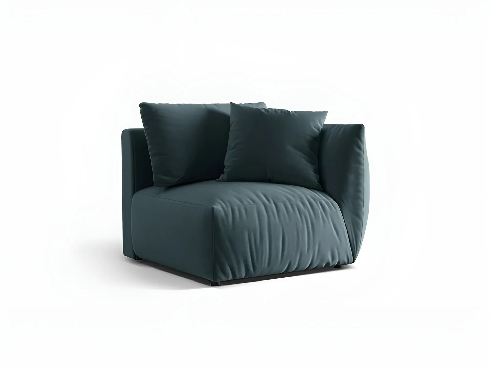 CHRIS velvet modular sofa - right-side element light blue