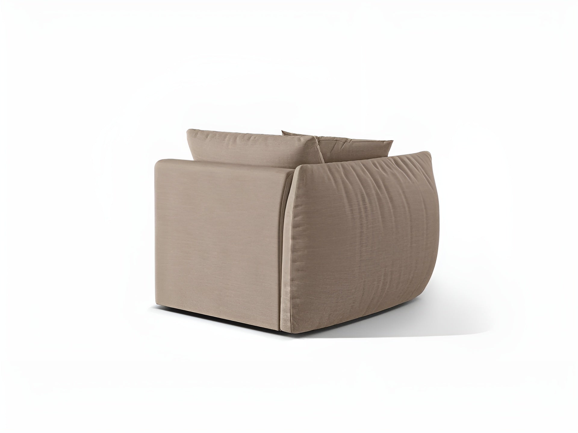 Modulares Sofa CHRIS - linkes Element aus sandfarbenem Chenille