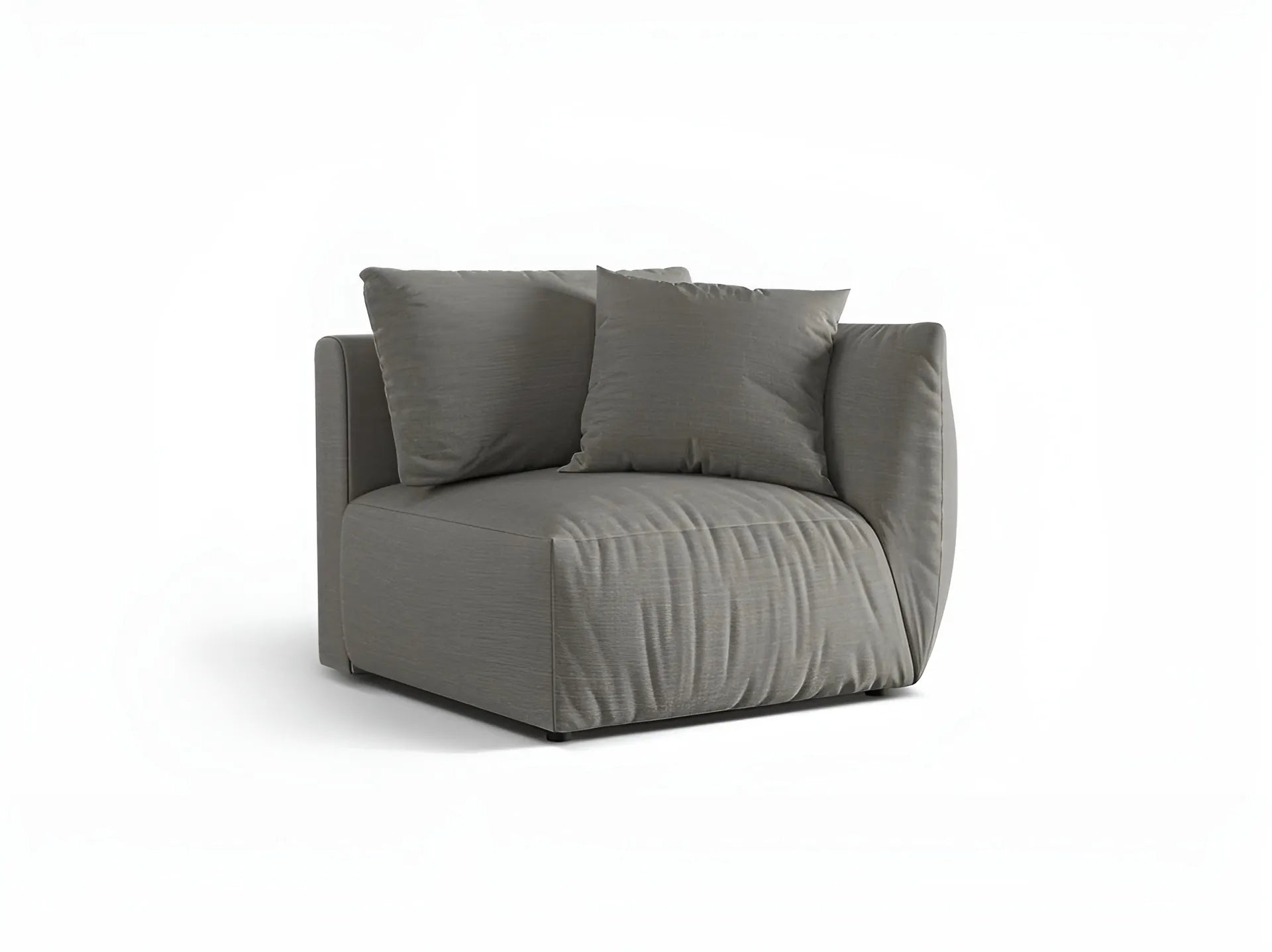 CHRIS modular sofa - right-side element gray chenille