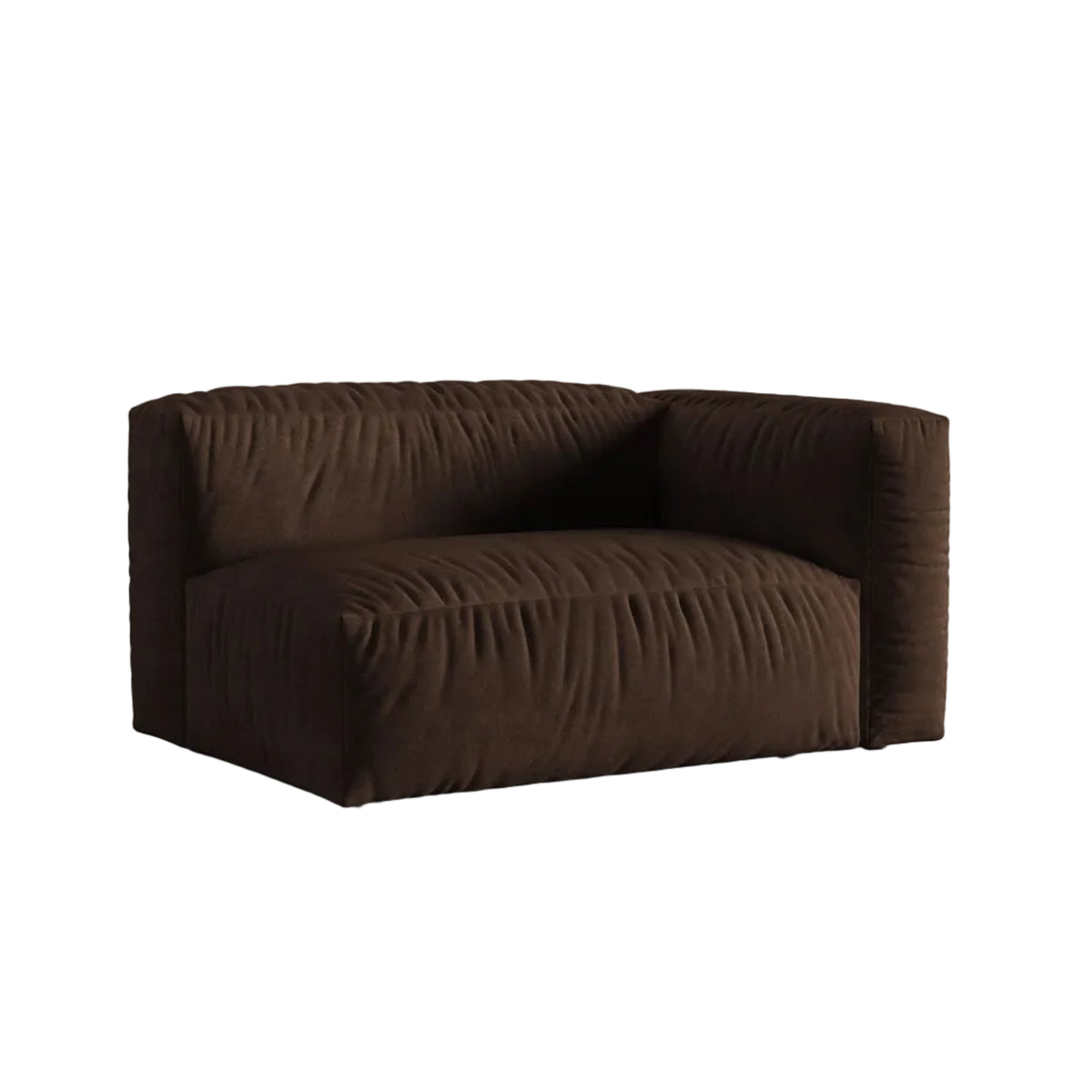 Modulares Samtsofa MARTINA - doppeltes rechtes Modul in Schokoladenfarbe