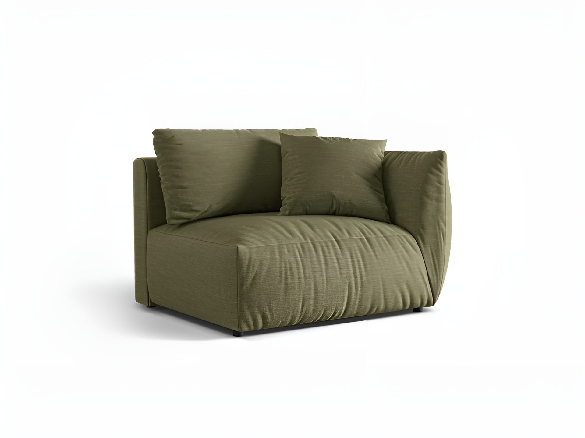 CHRIS modular sofa - wide right-side element green chenille