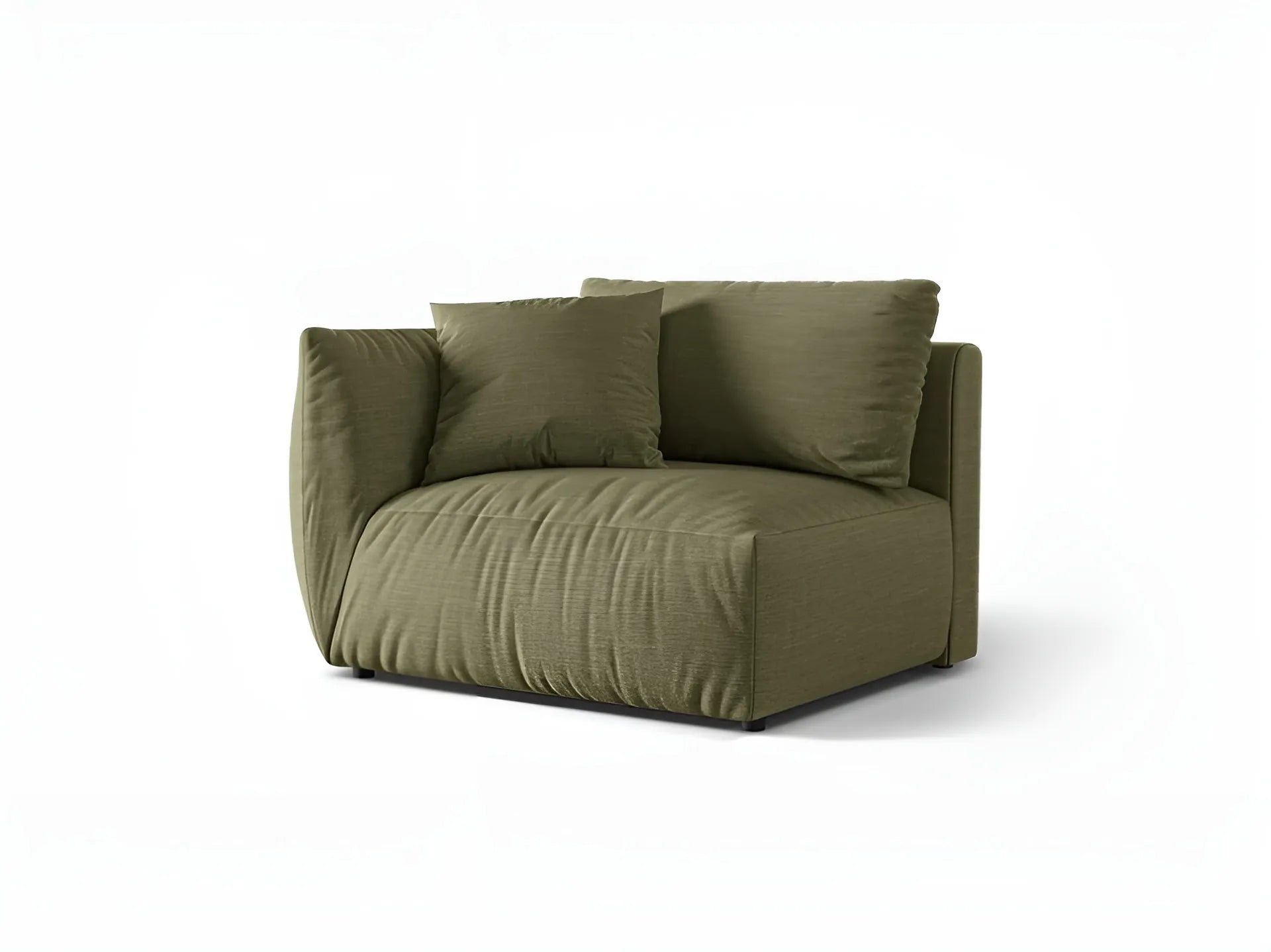 CHRIS modular sofa - wide left element green chenille