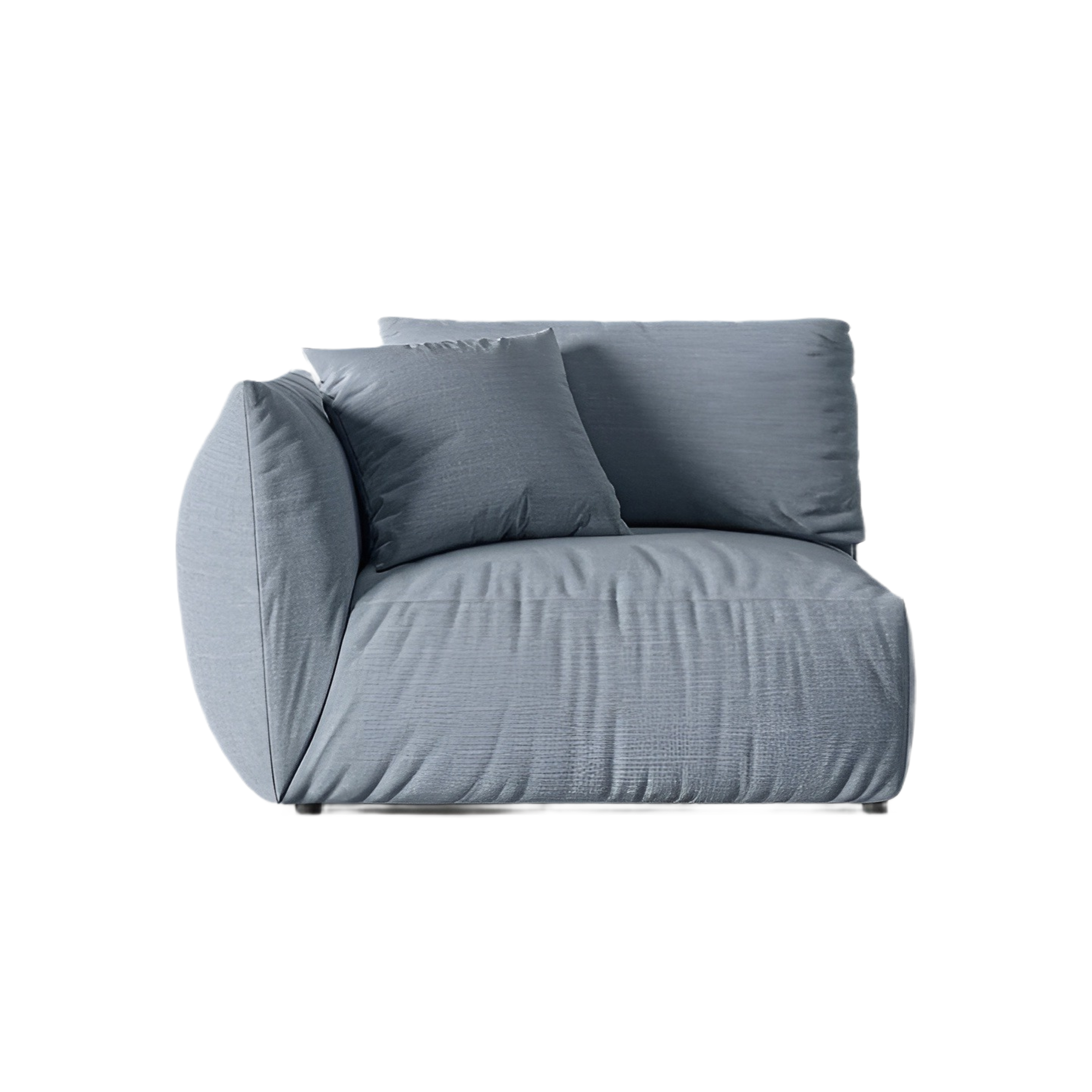 Modulares Sofa CHRIS - breites linkes Element in hellblauem Chenille
