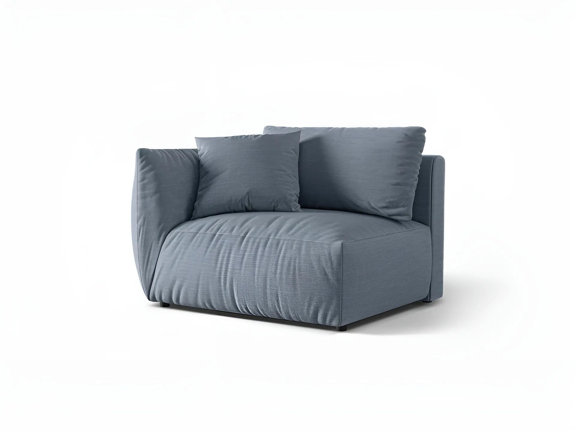 Modulares Sofa CHRIS - breites linkes Element in hellblauem Chenille