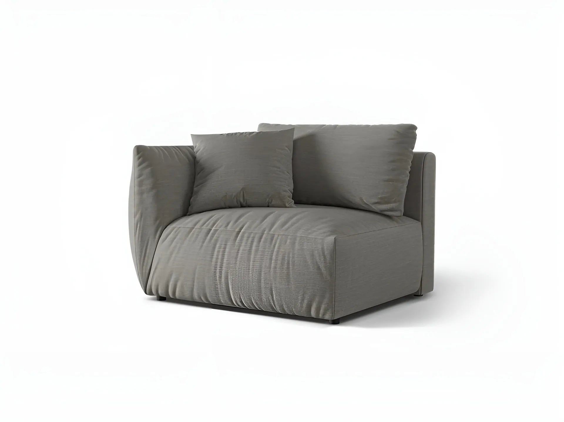 CHRIS modular sofa - wide left-sided element in gray chenille
