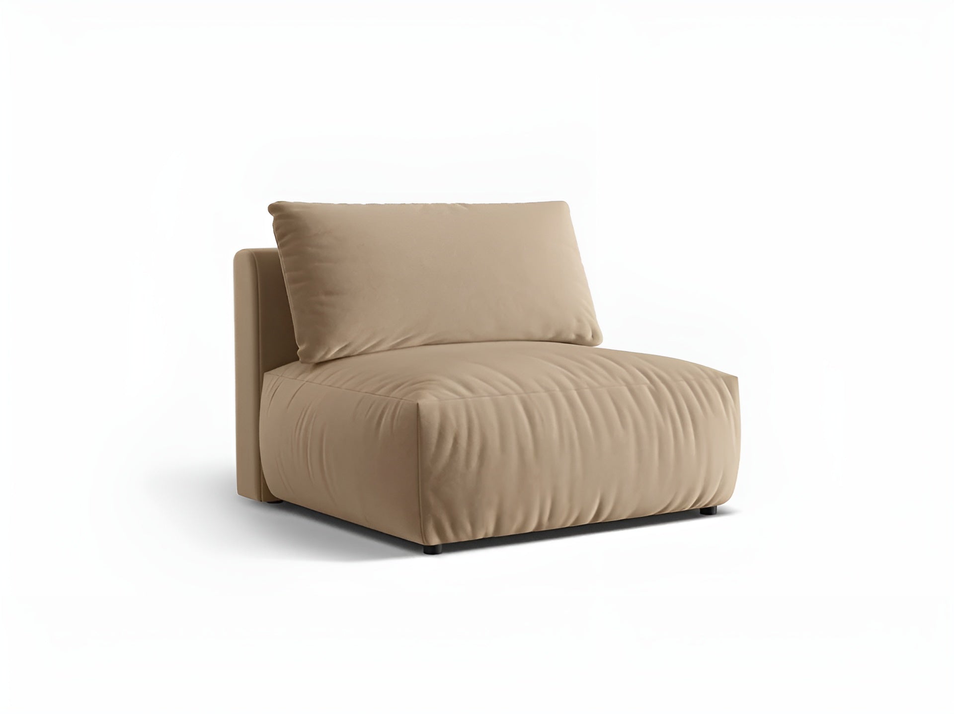 CHRIS velvet modular sofa - wide central sand element