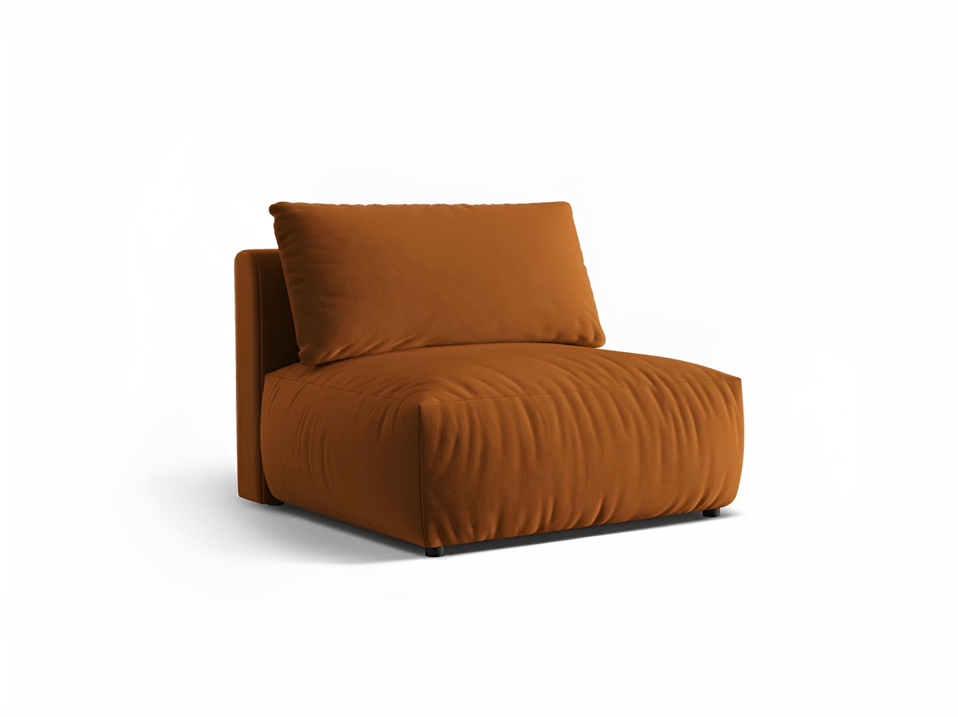Velvet modular sofa CHRIS - wide central element terracotta