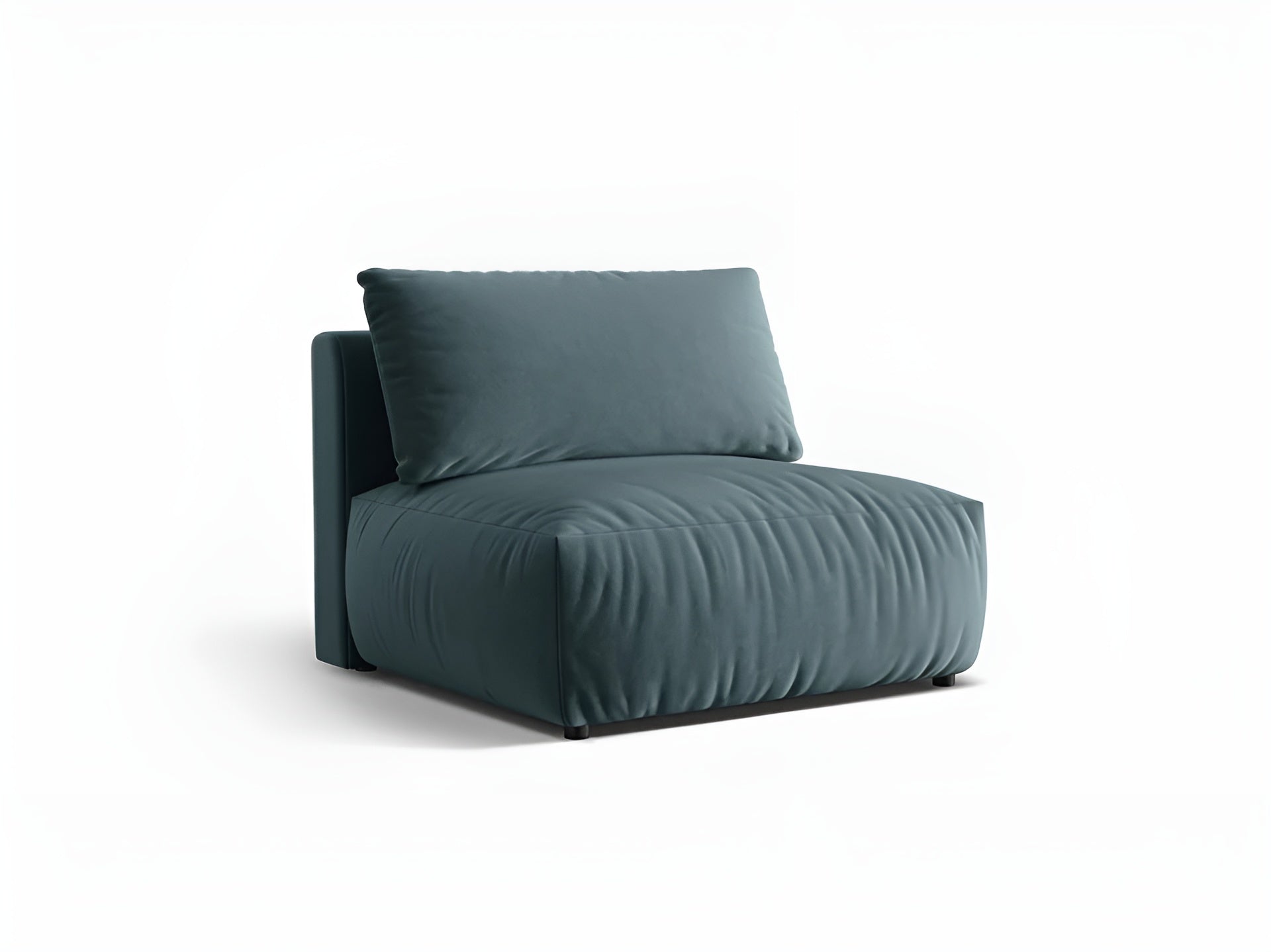 CHRIS Velvet Modular Sofa - Wide Central Element in Light Blue