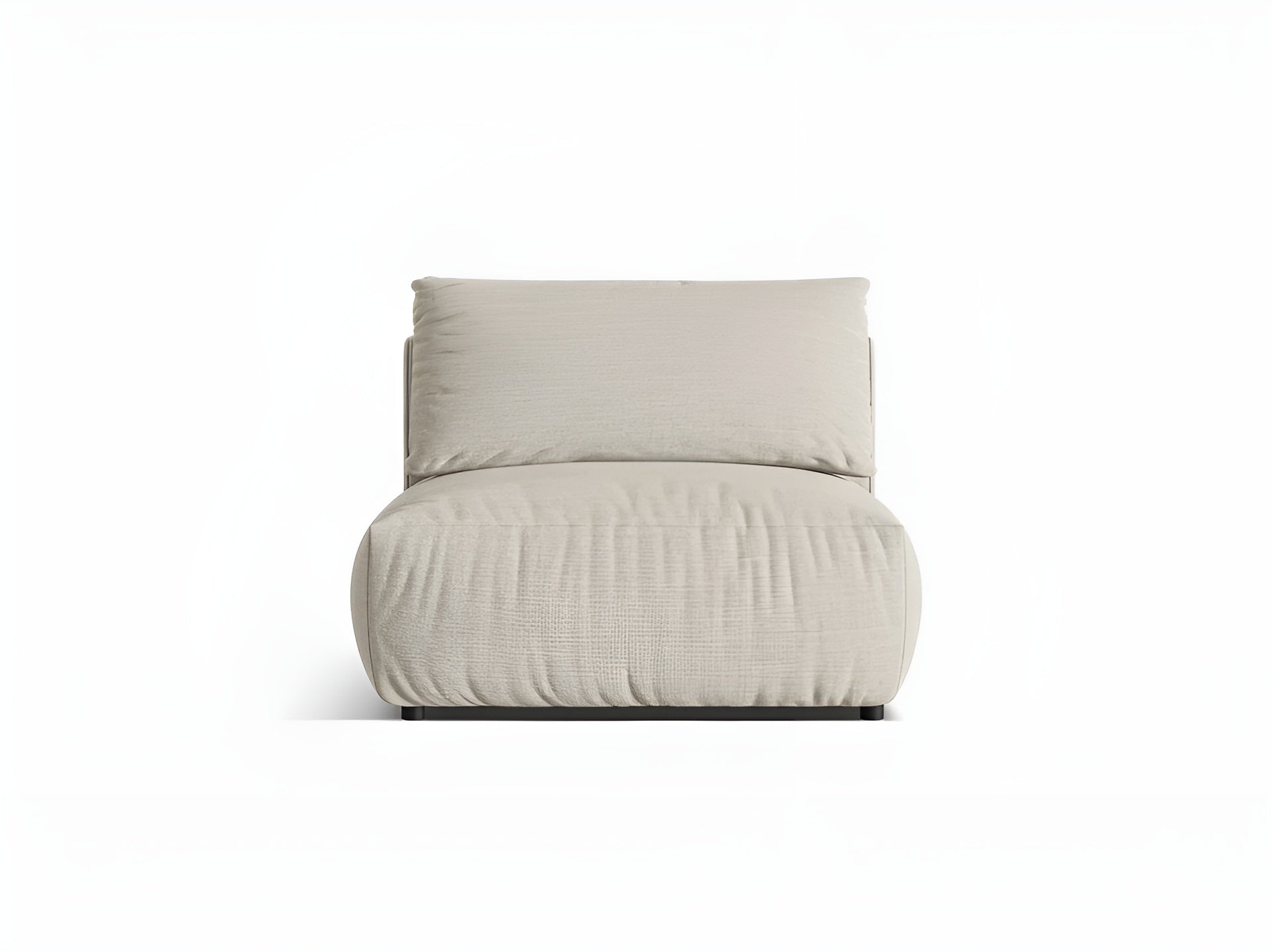 Modulares Sofa CHRIS - breites mittleres Element in beigem Chenille