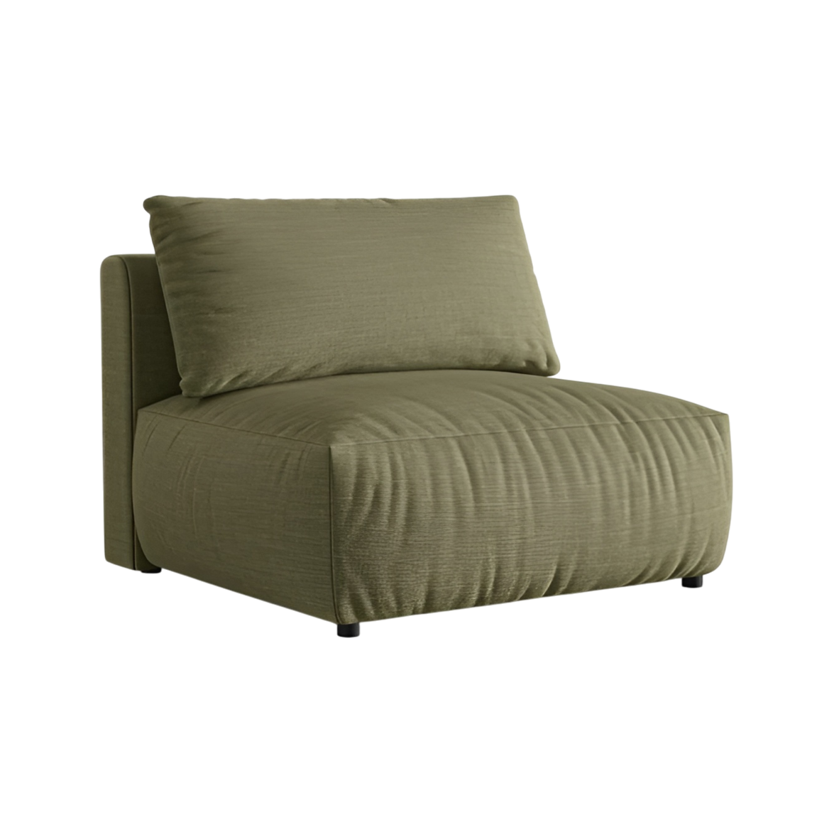 CHRIS Modular Sofa - Wide Central Element Green Chenille